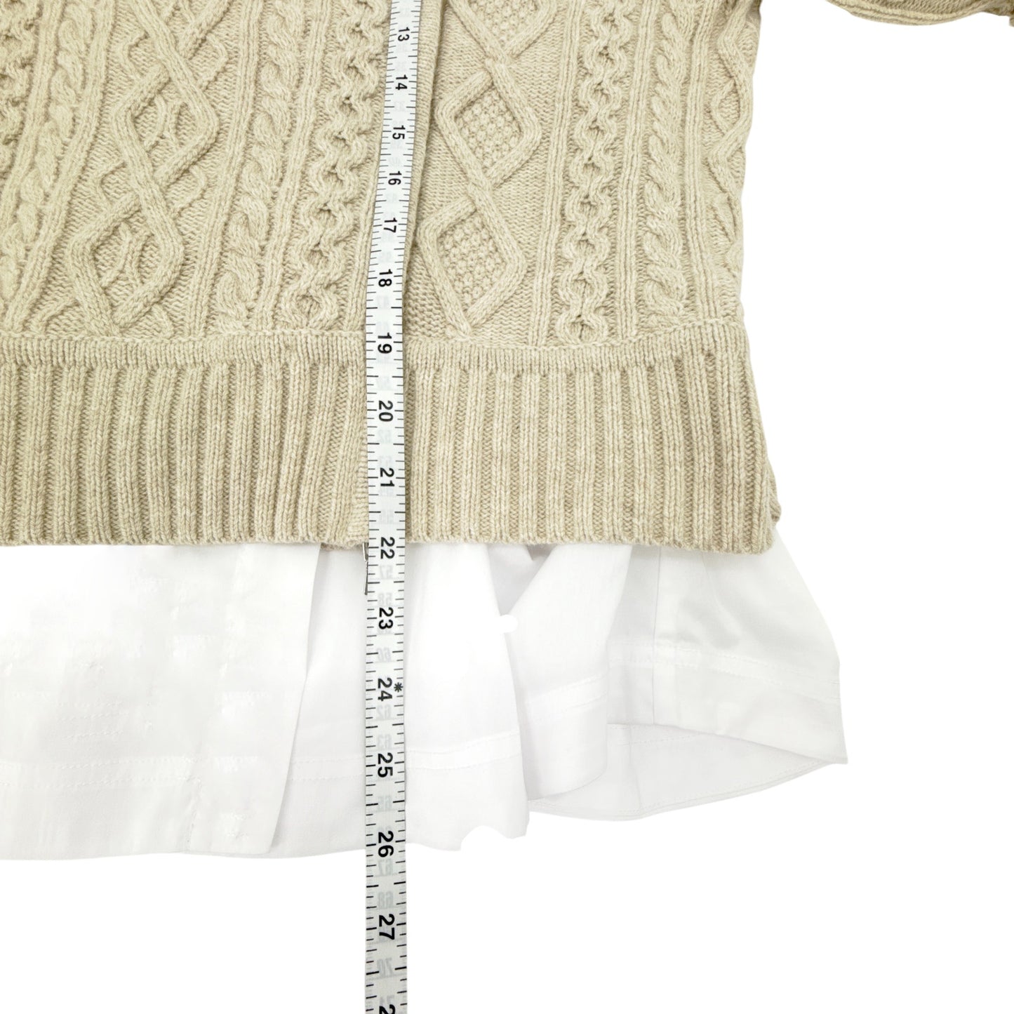 JONATHAN SIMKHAI Davina Patchwork Cardigan Jacket in Bone Multi M
