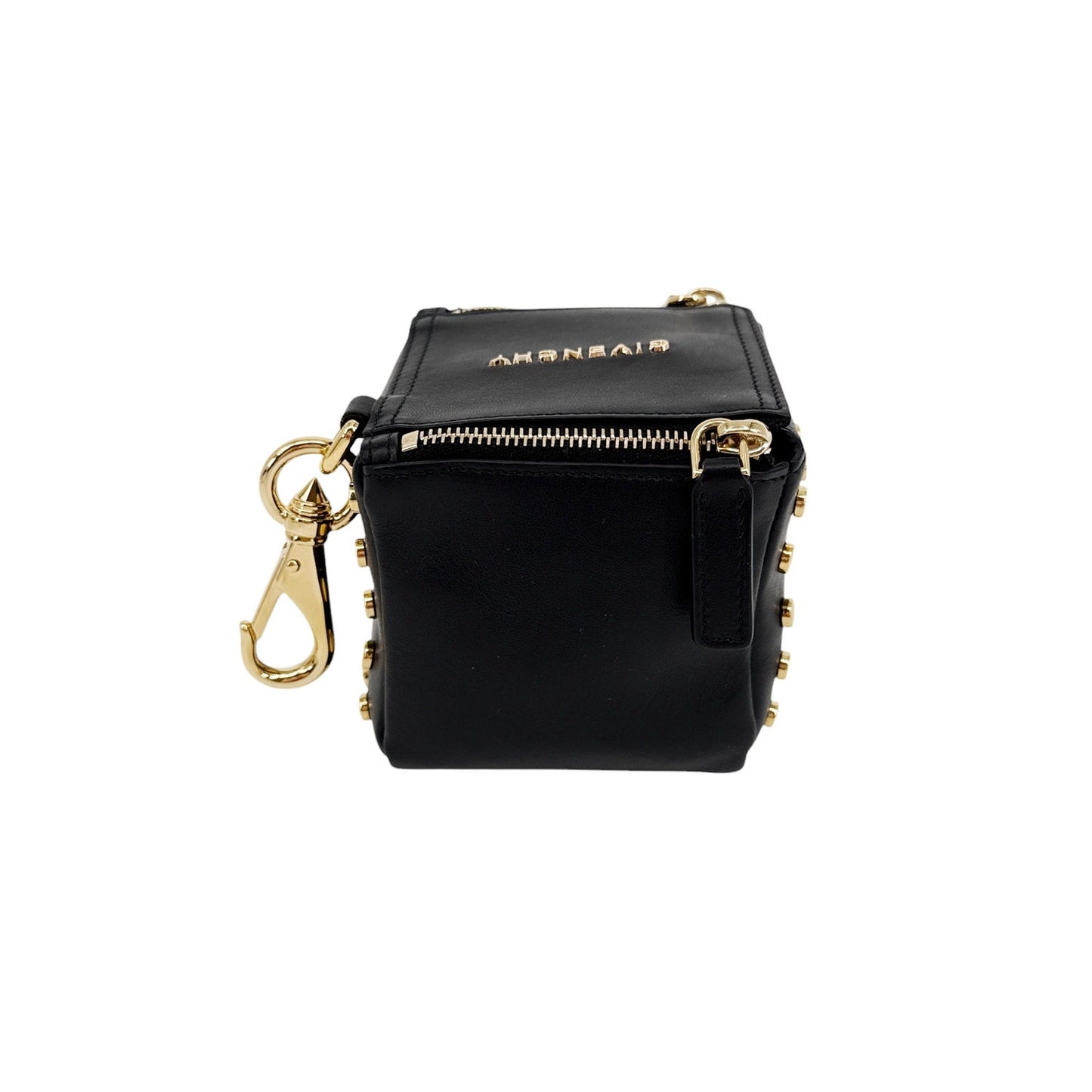 GIVENCHY Pandora Cube Pouch Leather Bag & Strap in Webbing in Black