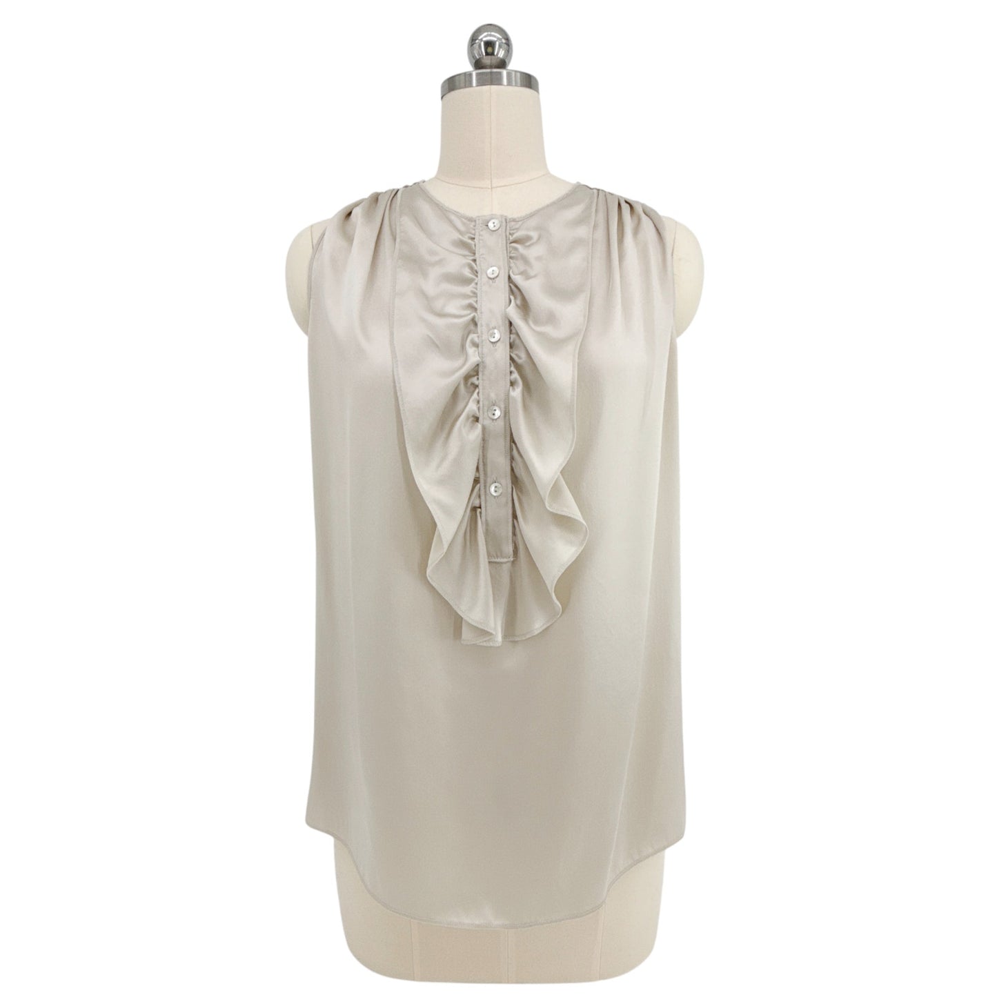 DOLCE & GABBANA Ruffle Sleeveless Silk Blouse IT42 | S