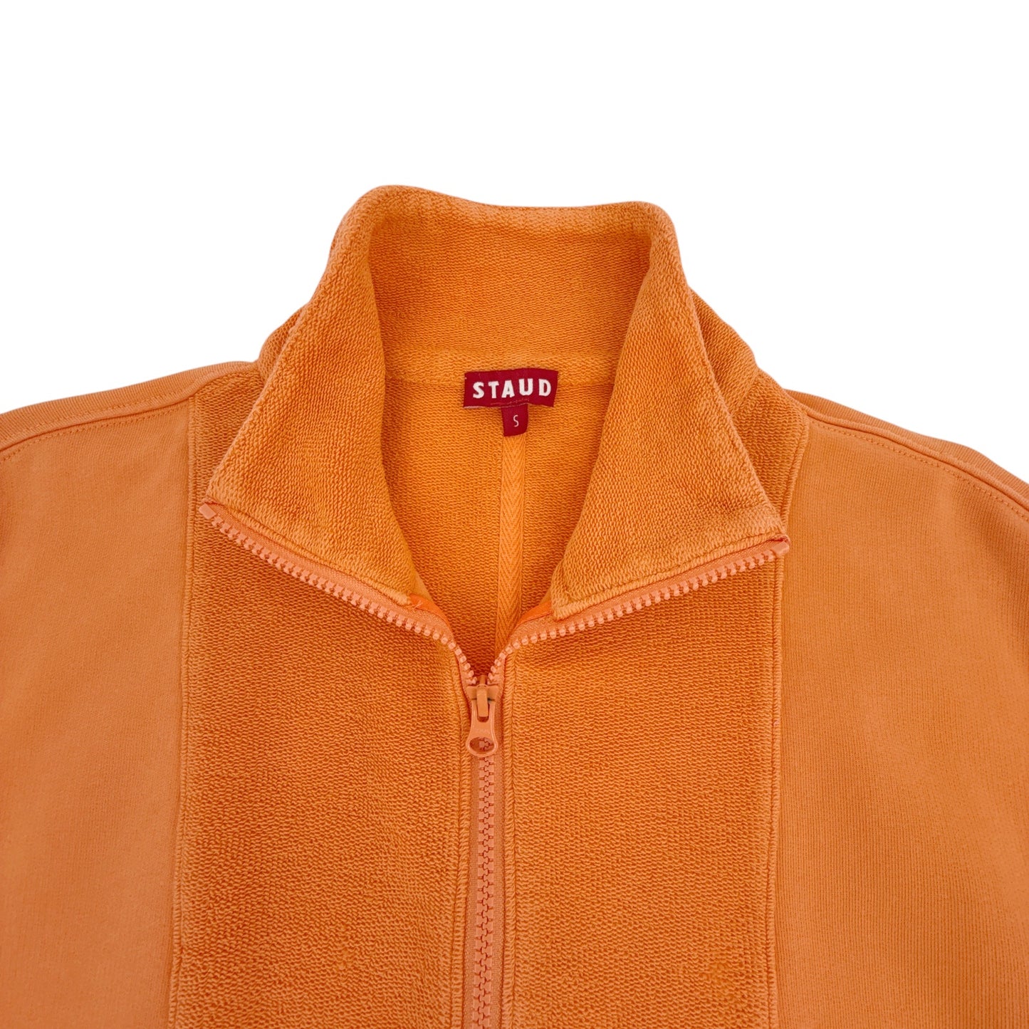 STAUD French Terry Zip Front Sweatshirt S
