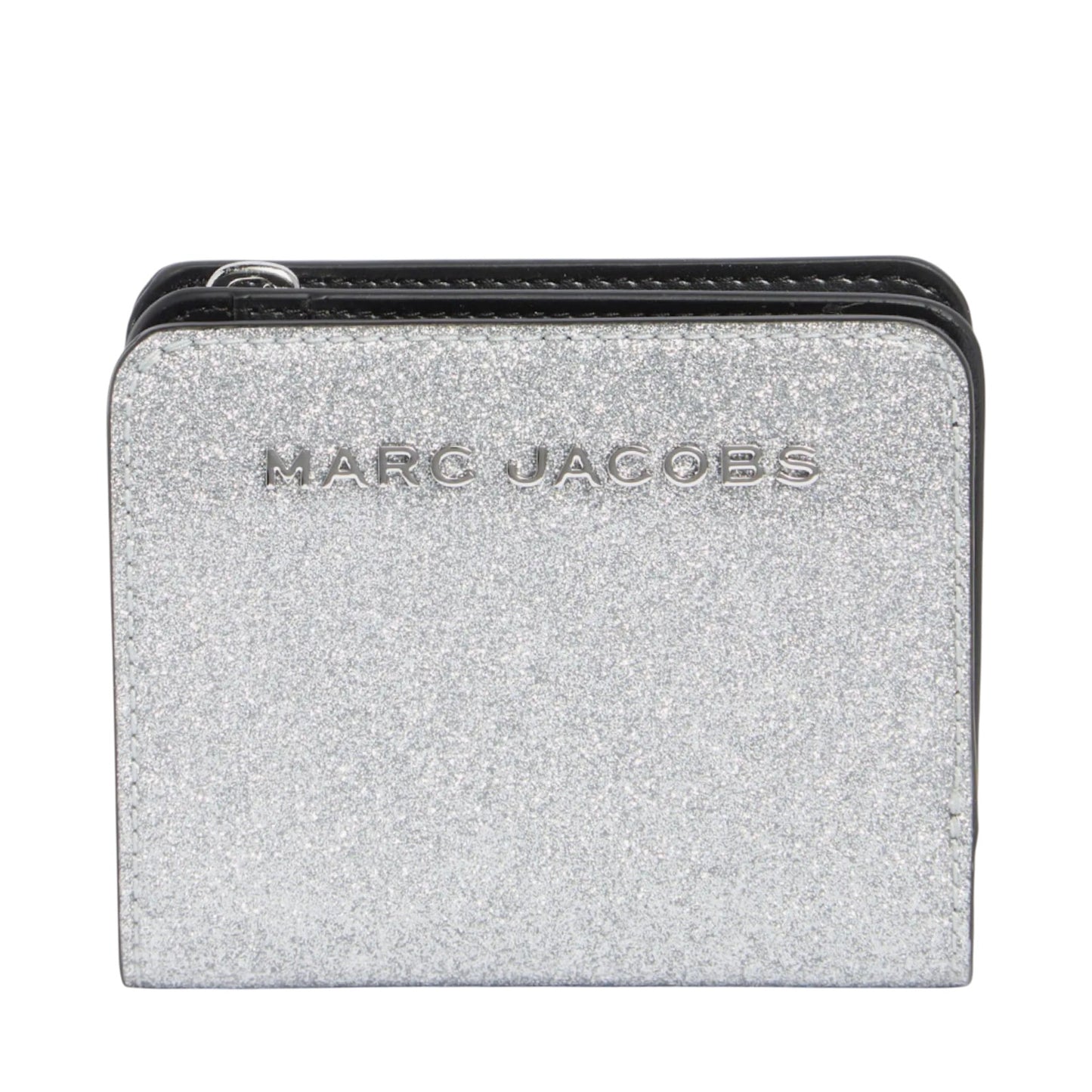 MARC JACOBS Mini Glitter Compact Wallet in Silver