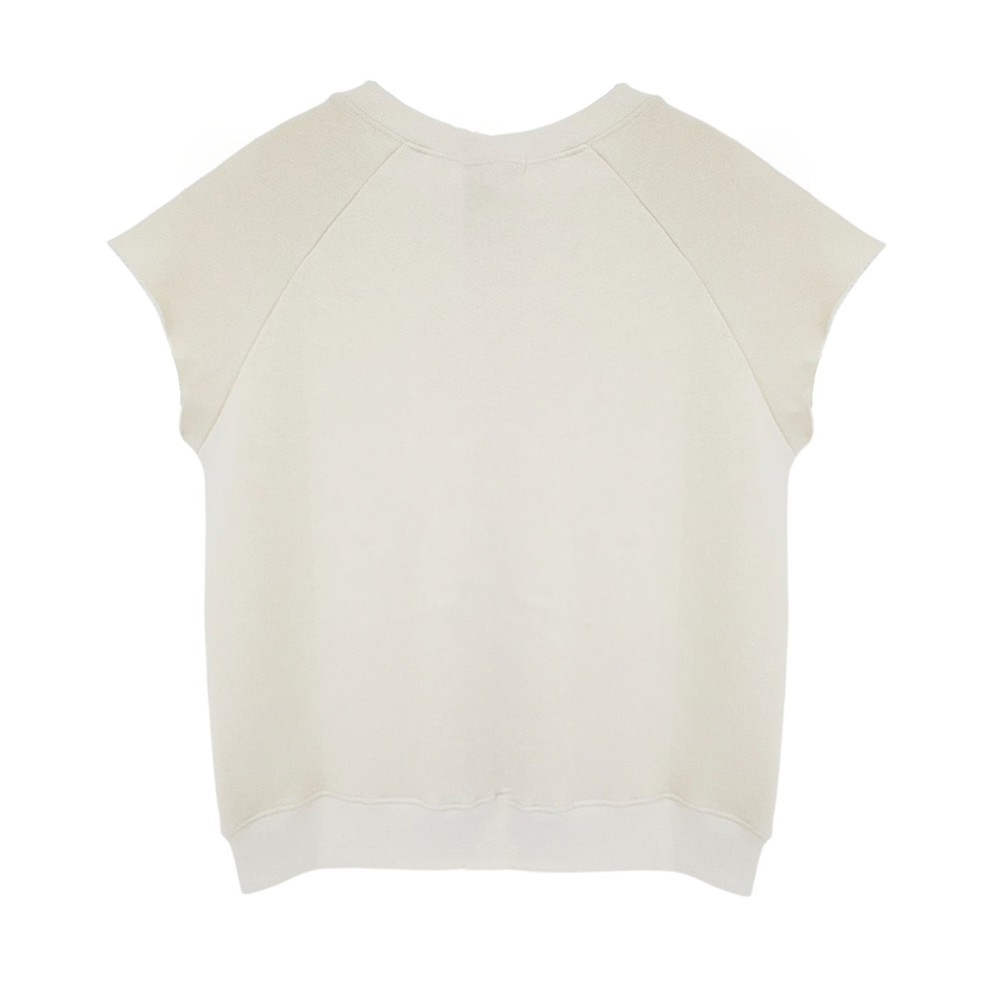 DAYDREAMER Heart Cutoff Sweatshirt in Dirty White S