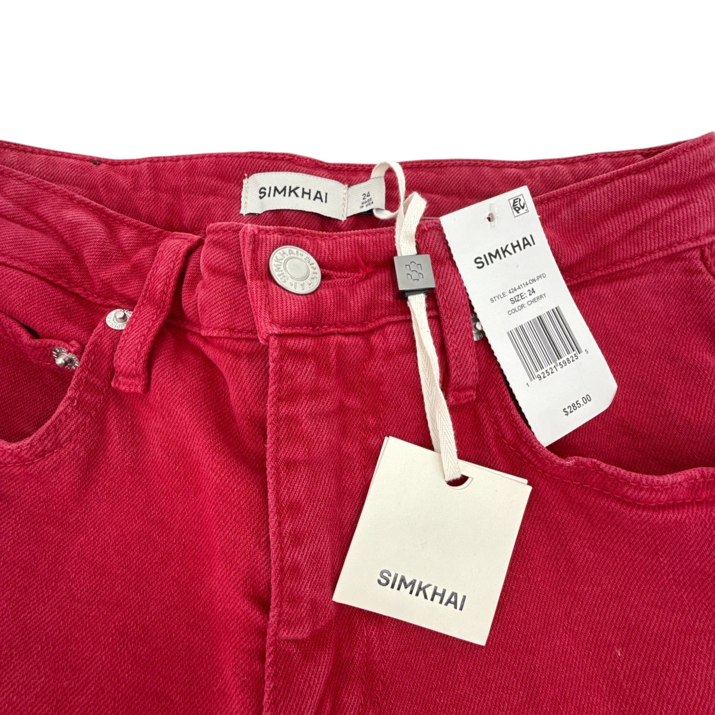 SIMKHAI Jude Straight Leg Jeans in Cherry 24