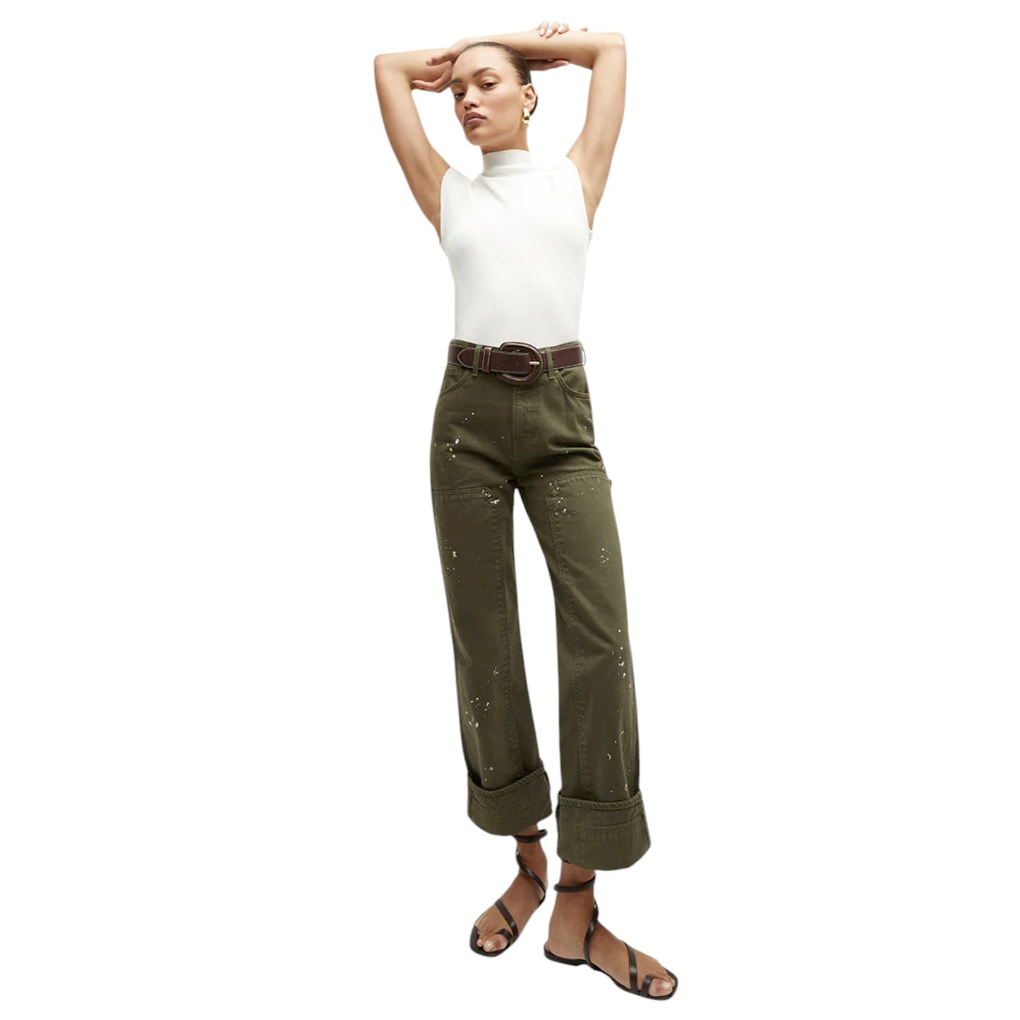 VERONICA BEARD Dylan Paint Splatter Straight Leg Pant 24