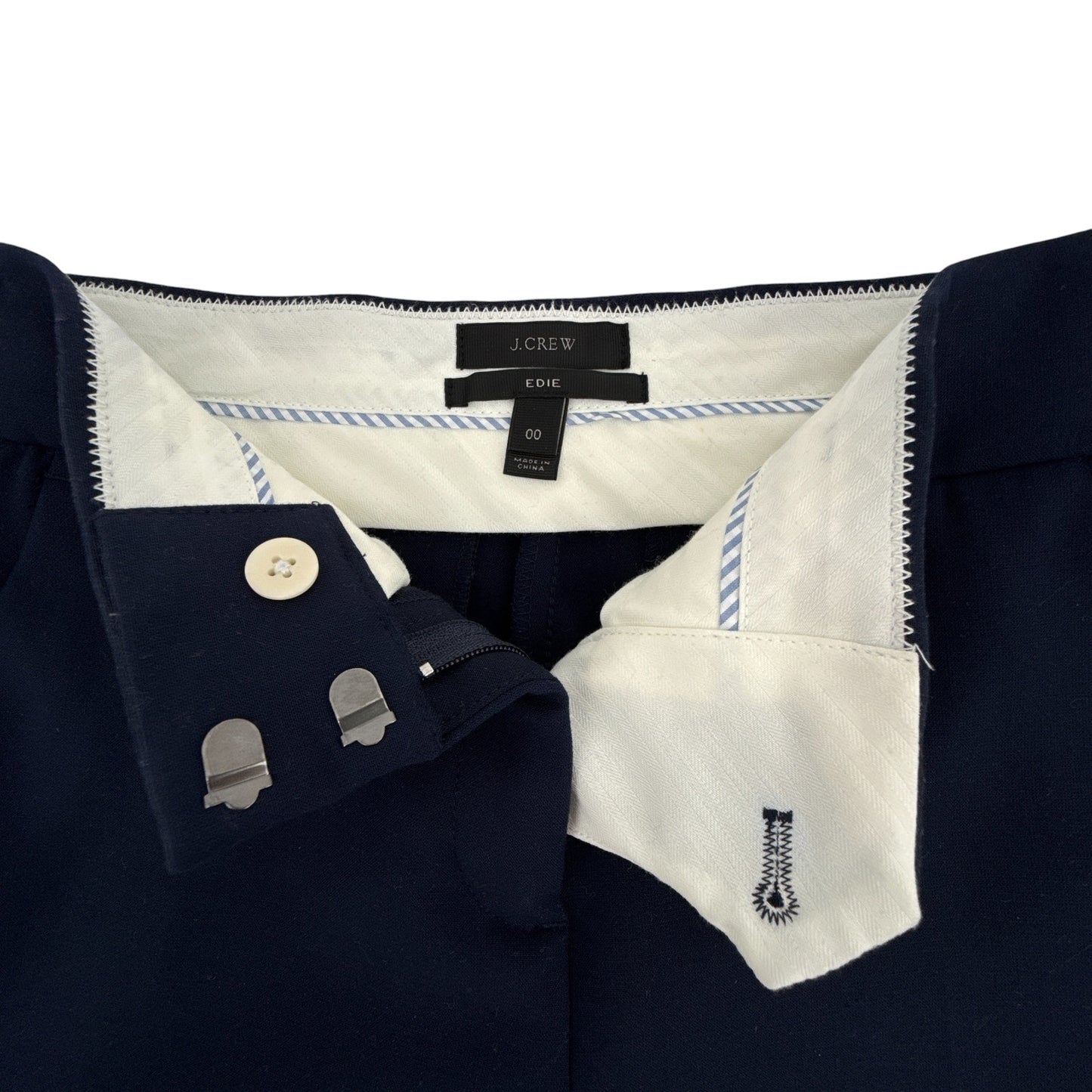 J.CREW 365 Edie Full Length Trouser in Four Season Stretch Wool Navy 00