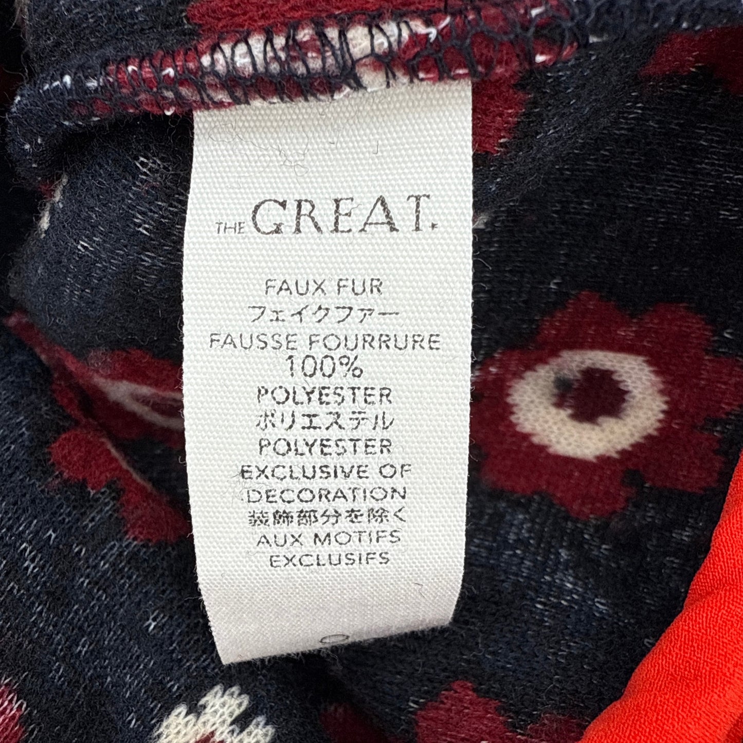 THE GREAT. The Countryside Pullover in Navy Geo Daisy 0|XS