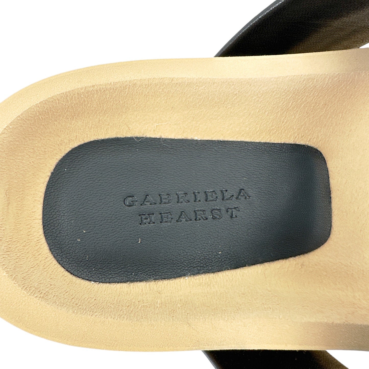 GABRIELA HEARST Striker Platform Sandal in Ivory, Gold & Black Leather 37