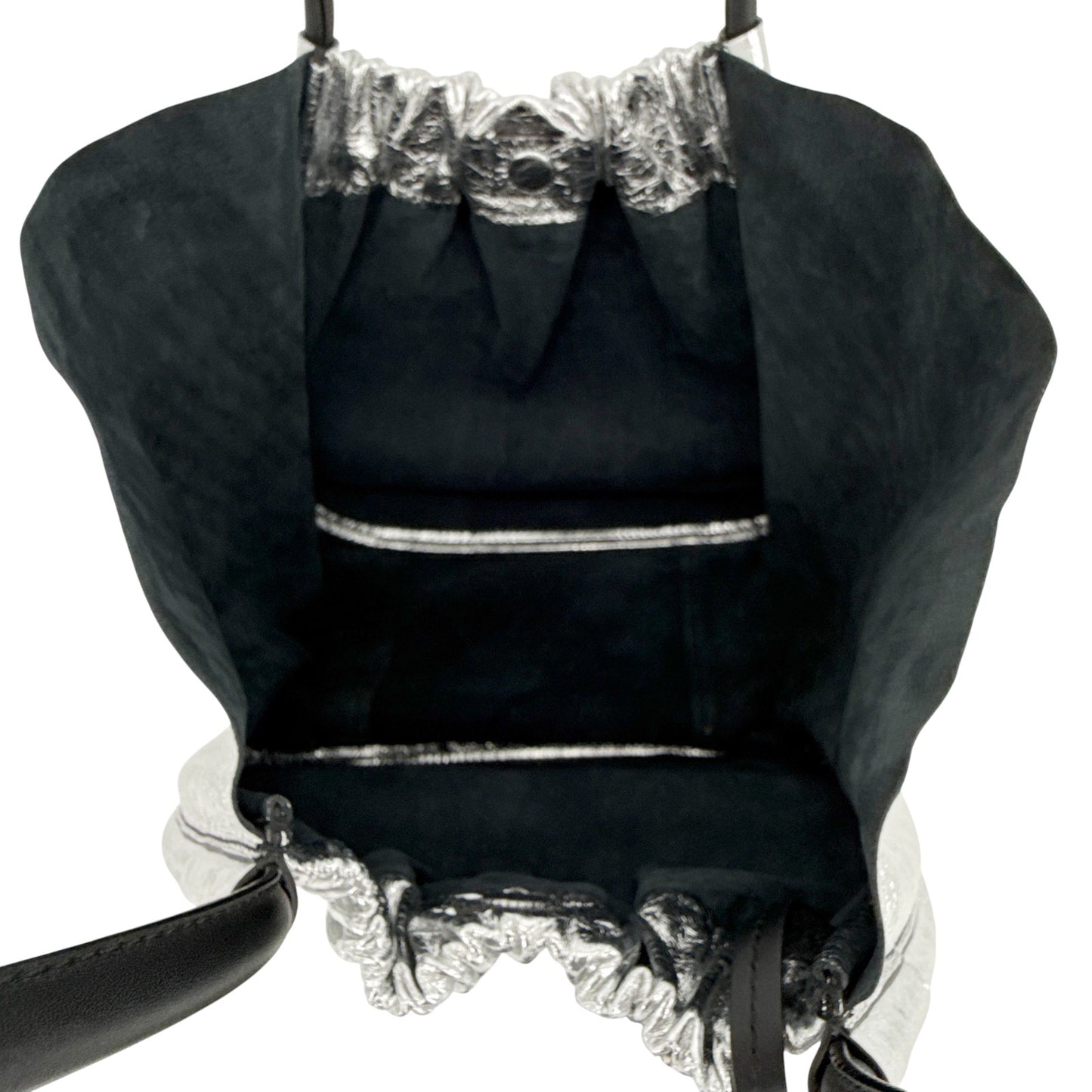 PROENZA SCHOULER Large Ruched Tote in Metallic Crinkled Leather