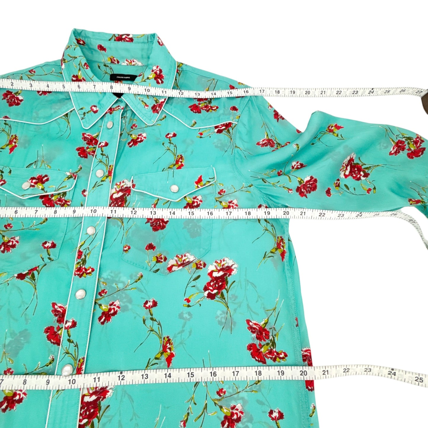 R13 Cowboy Dress in Light Blue Floral M