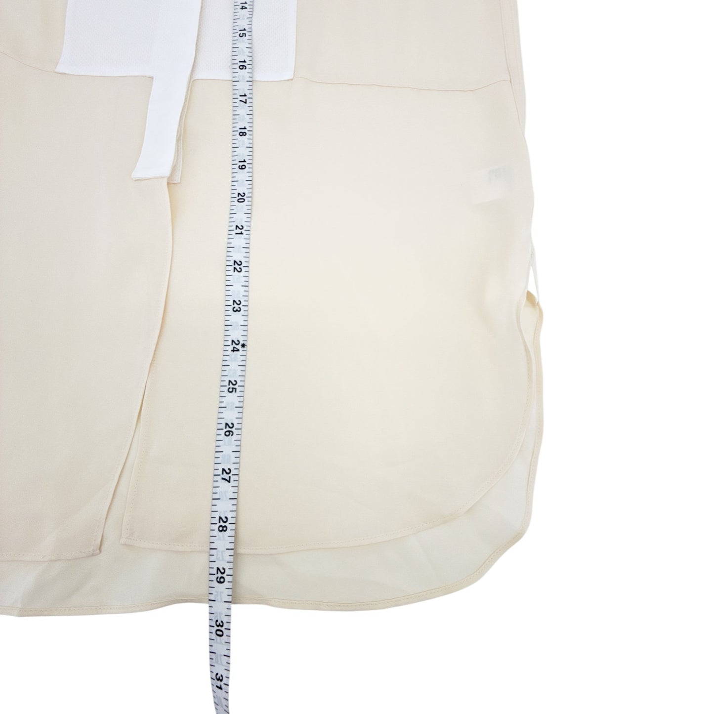 ME+EM Silk Longline Tux Shirt in Cream & Soft White UK6|US2|XS
