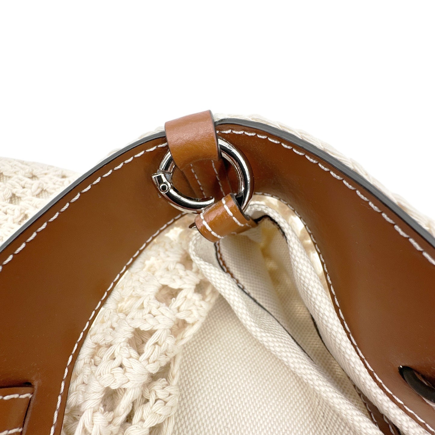 STAUD Crocheted Porte Tote Bag in Cream