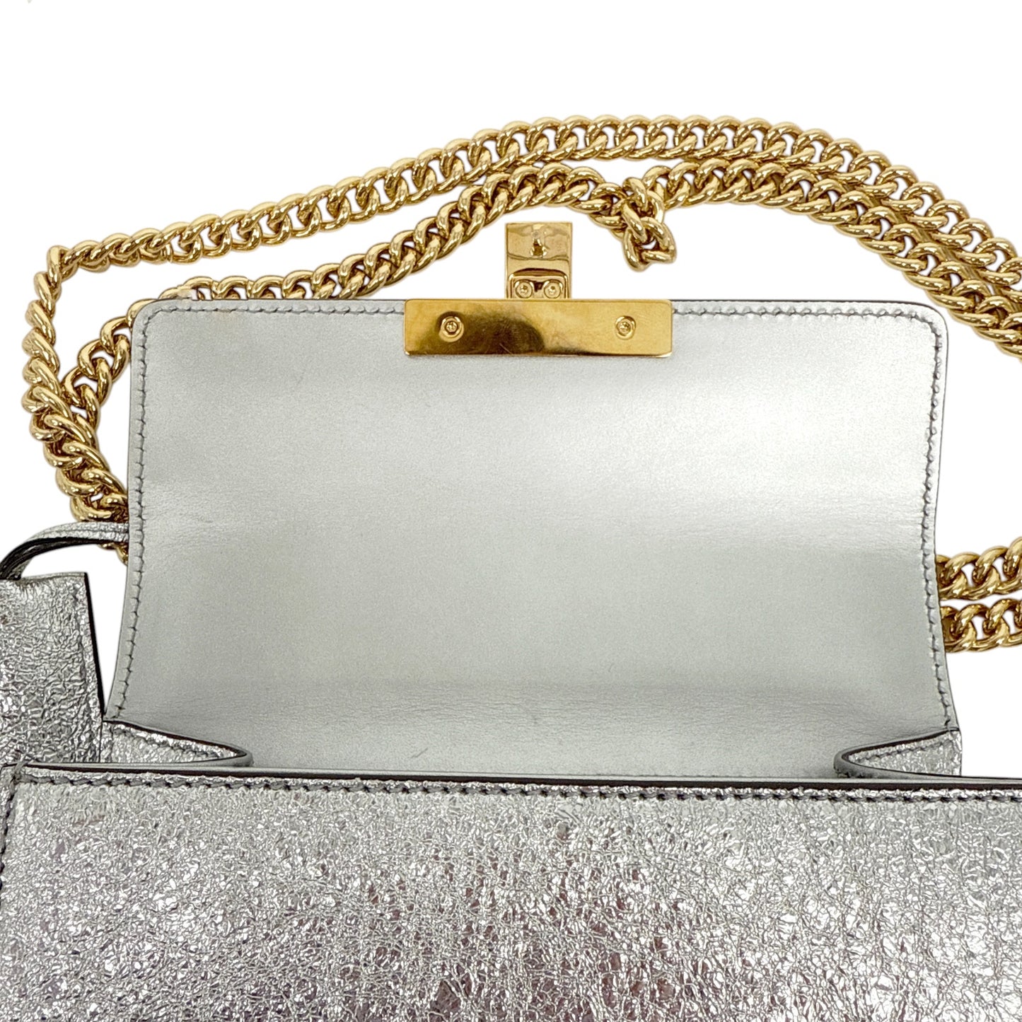 GUCCI Padlock Bag in Metallic Silver
