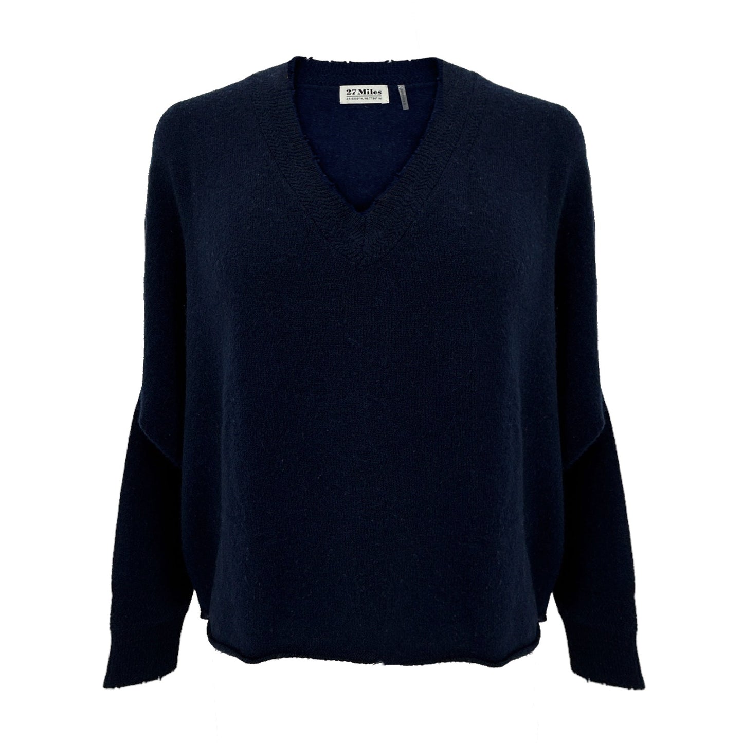 27 MILES Cashmere V-Neck Sweater Navy XS