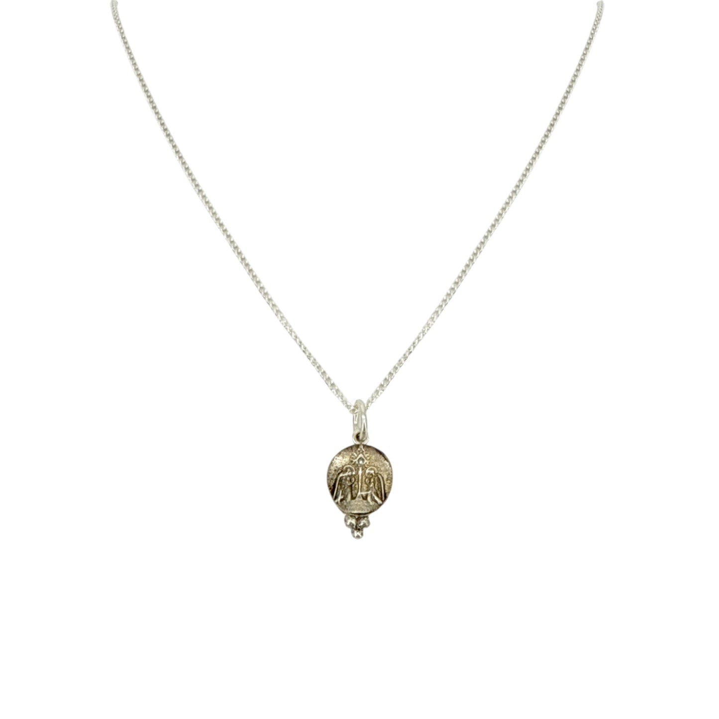 VIRGINS SAINTS & ANGELS VSA Piccolo Lucia Guardian Angels Charm Necklace Silver
