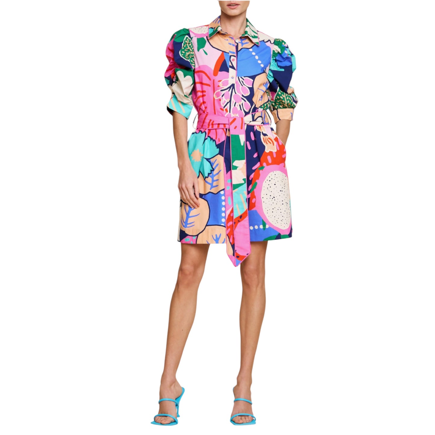 CIEBON Scarlette Mini Dress in Pink Multi S