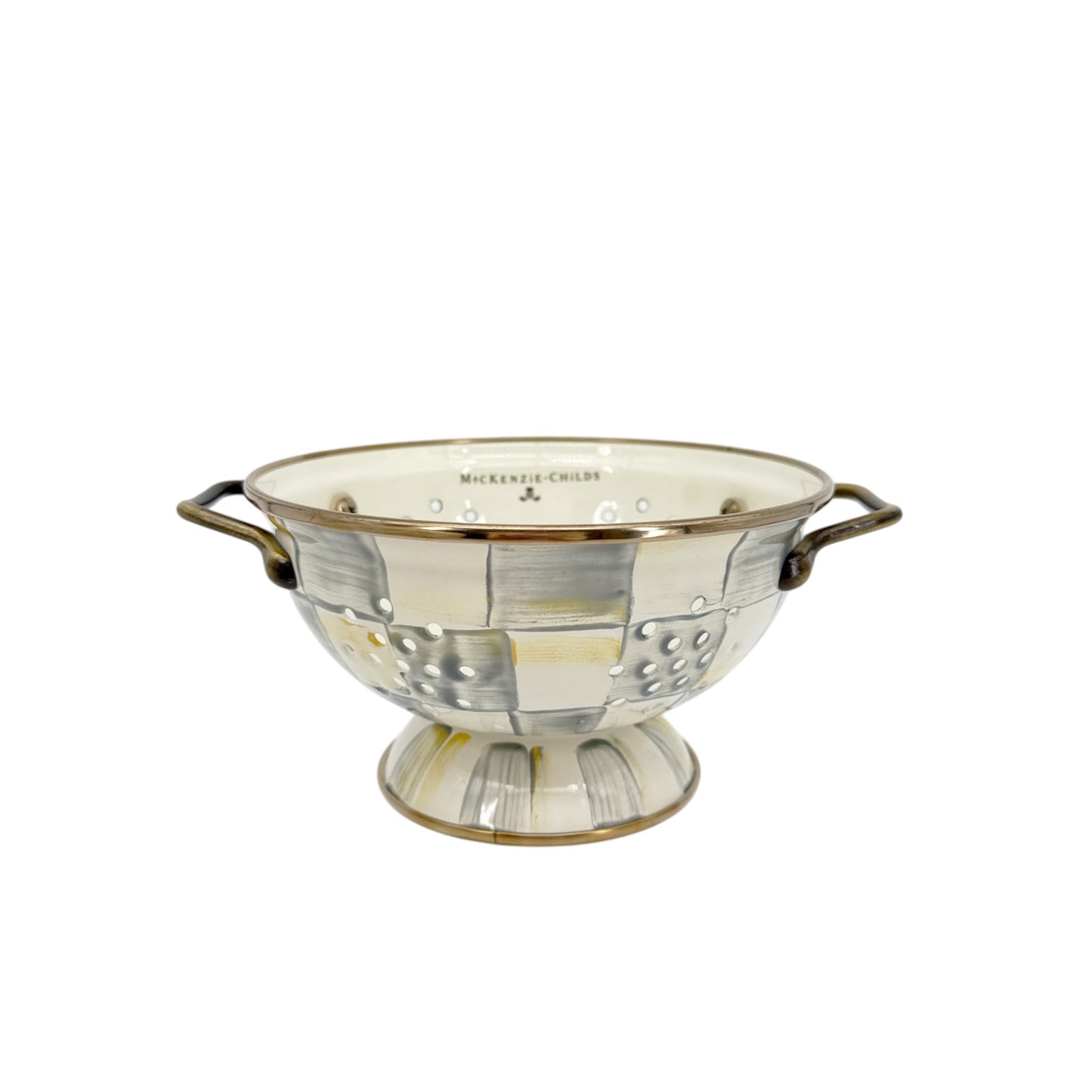 MACKENZIE-CHILDS Sterling Check Colander Small