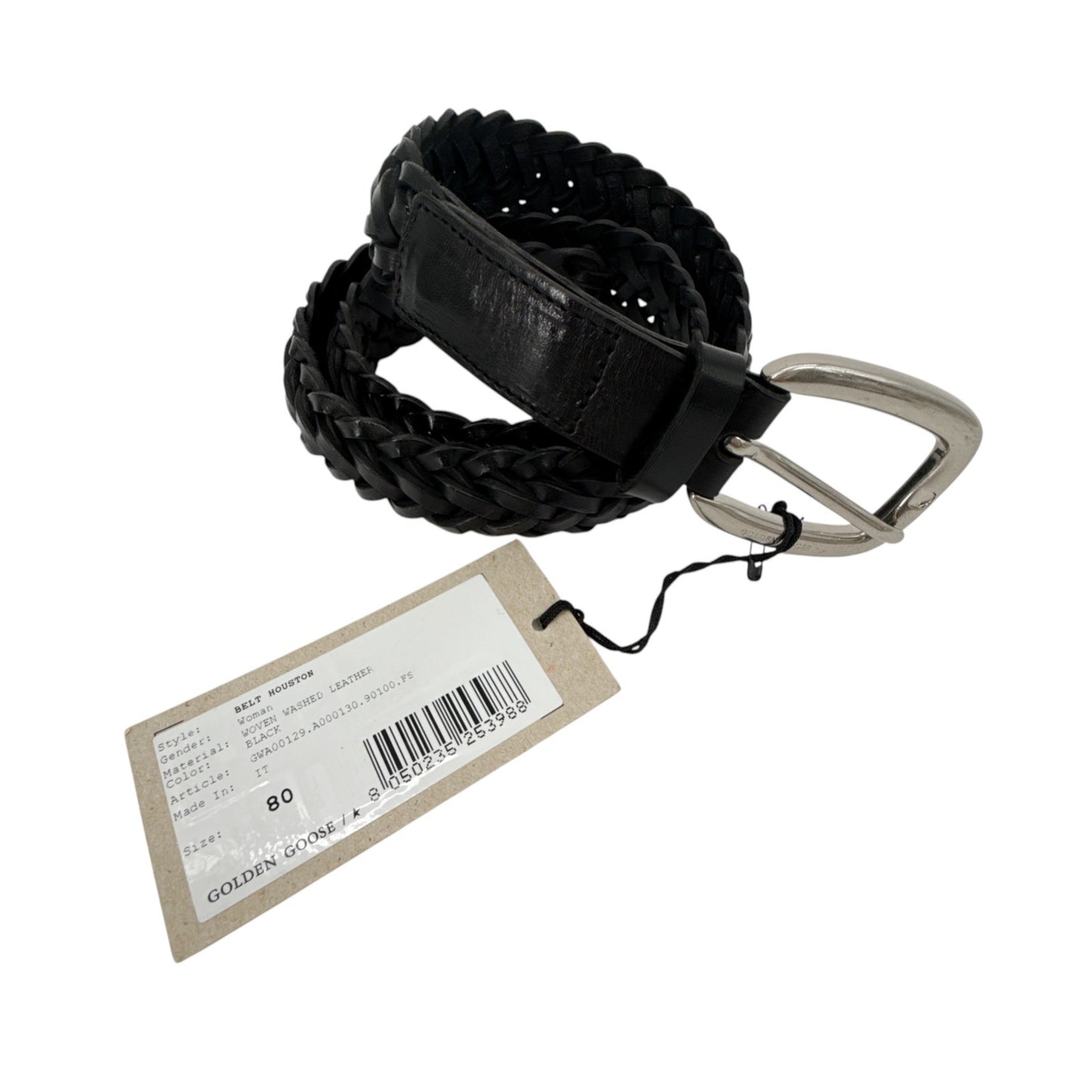GOLDEN GOOSE Houston Belt in Black 80cm|32in