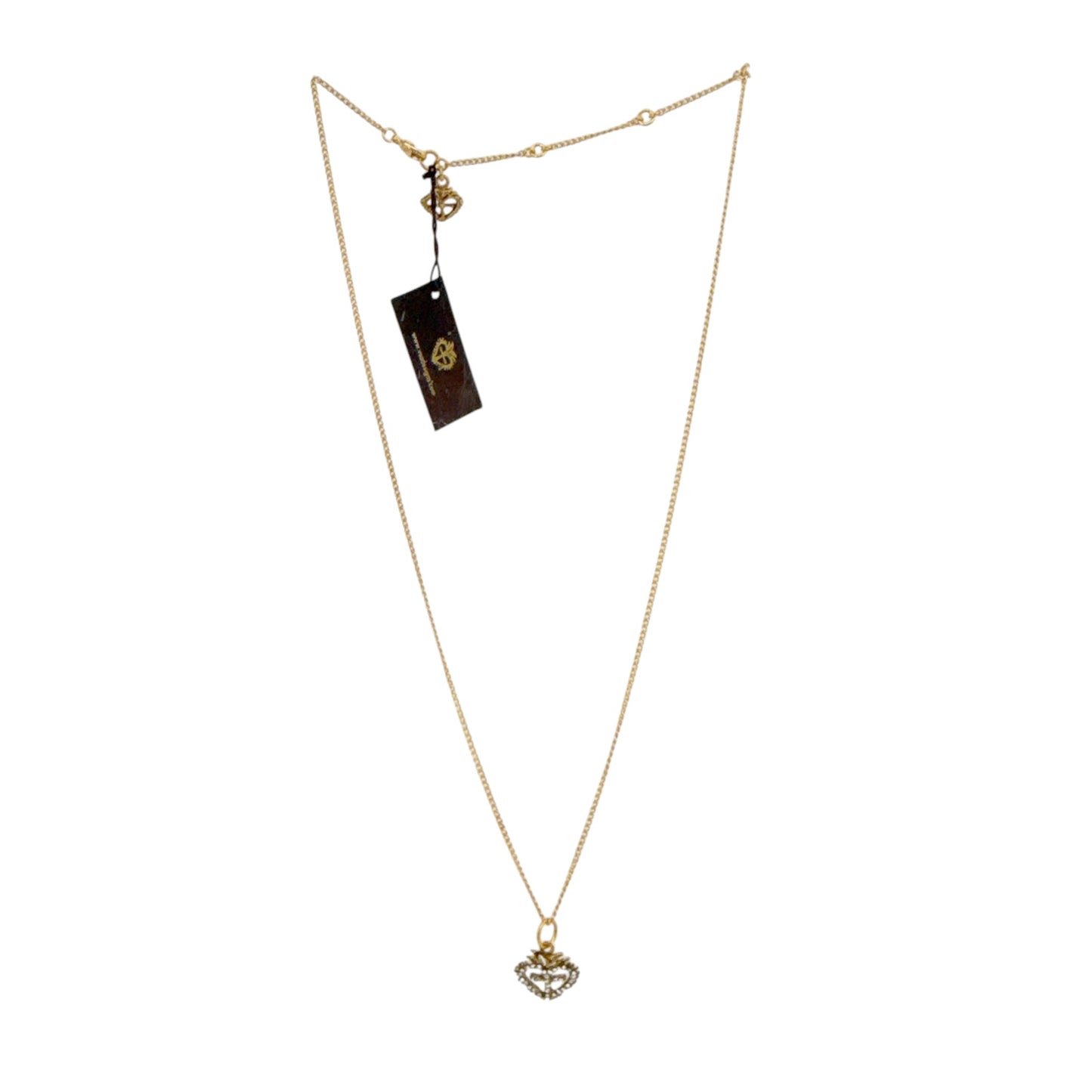 VIRGINS SAINTS & ANGELS VSA Sacred Heart Logo Charm Necklace in Gold
