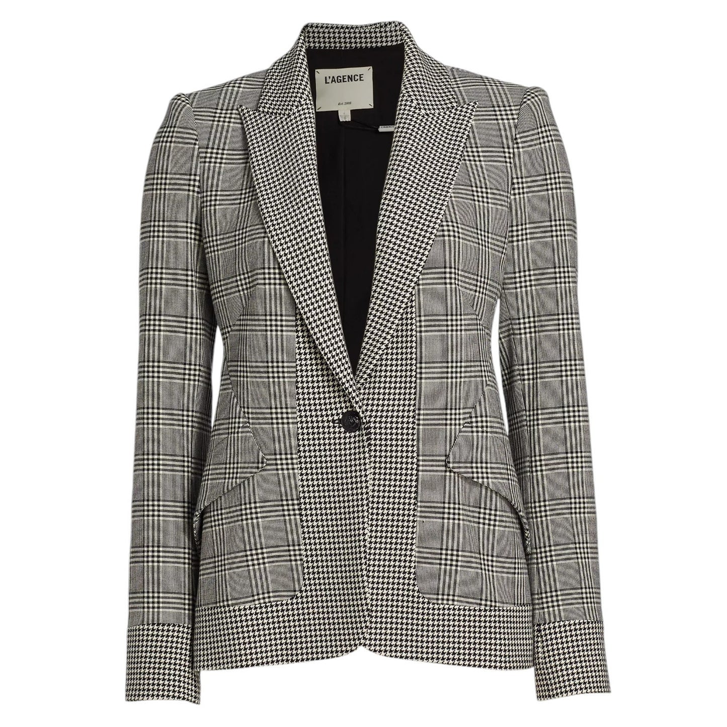 L'AGENCE Chamberlain Plaid & Houndstooth Blazer 2