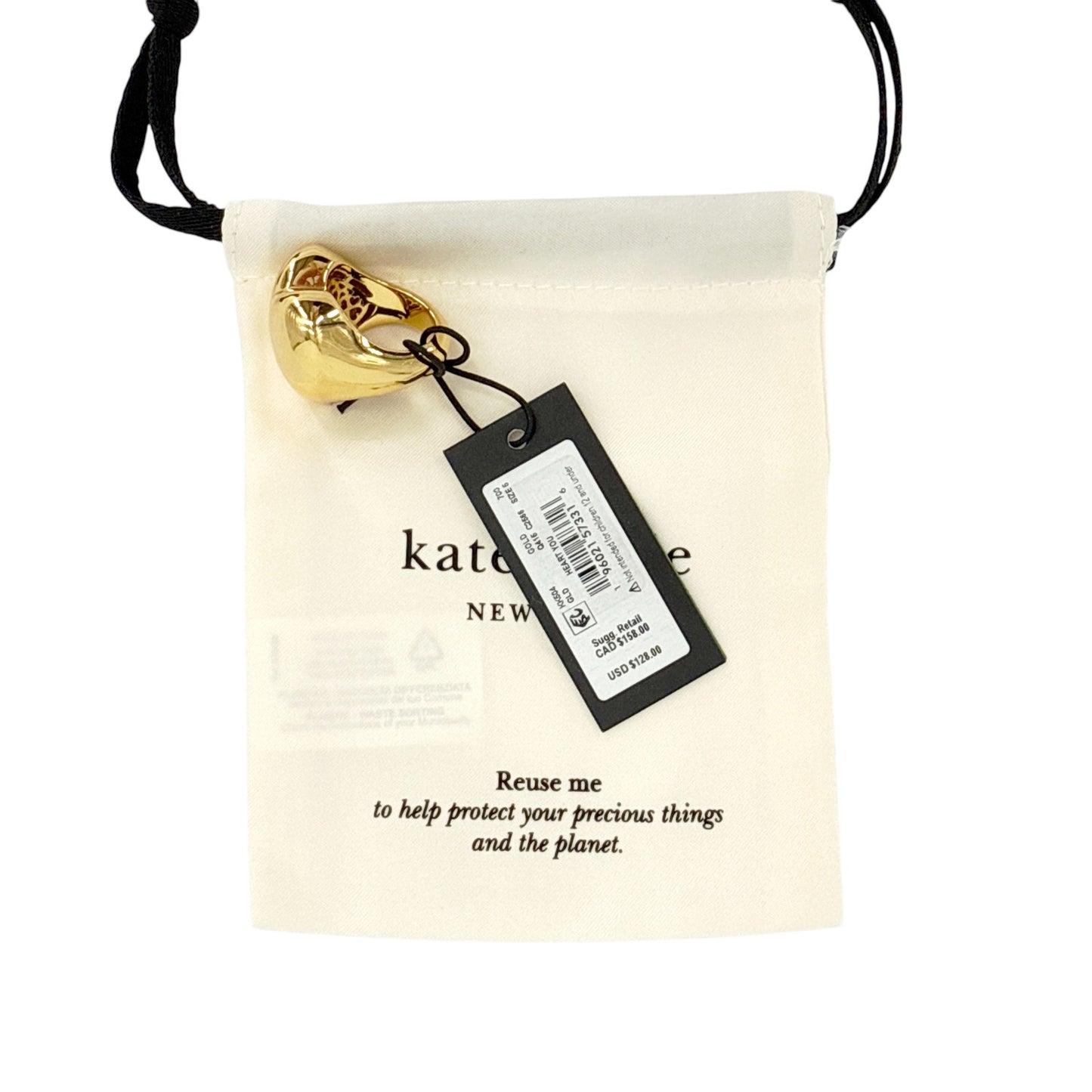 KATE SPADE Heart You Statement Ring in Gold 5