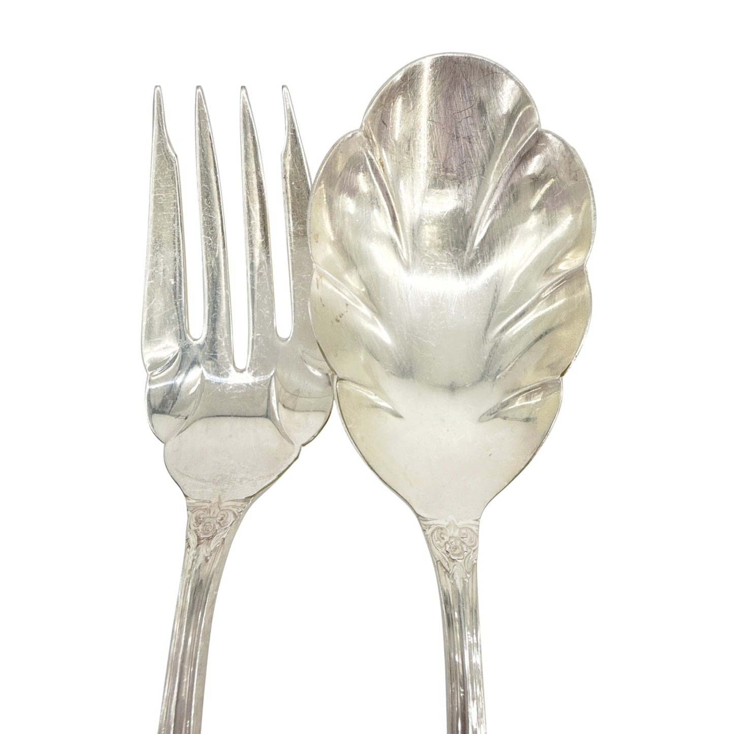 1847 ROGERS BROS Heritage Silver Plate Serving Set Casserole Spoon & Meat Fork