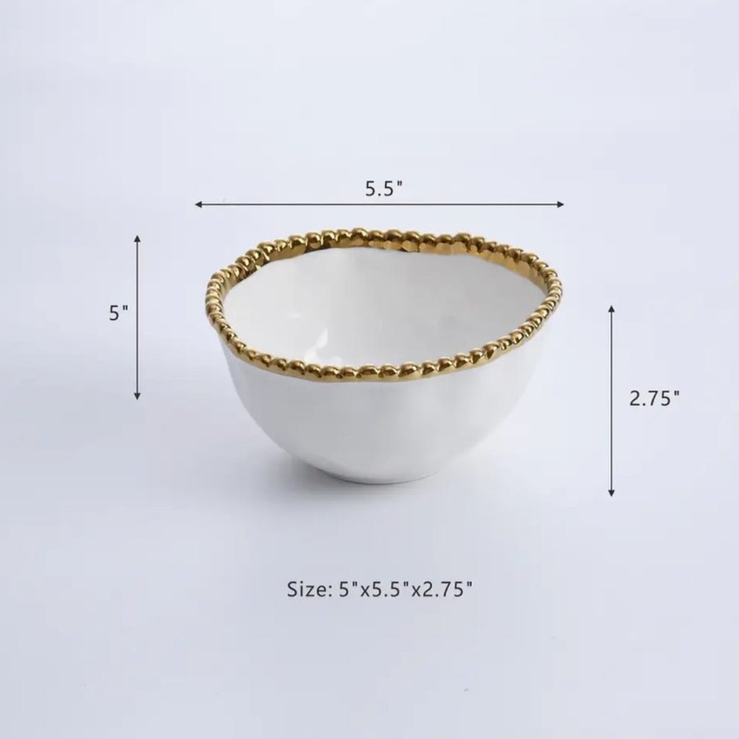 PAMPA BAY Golden Salerno Porcelain Small Bowl Set of 2