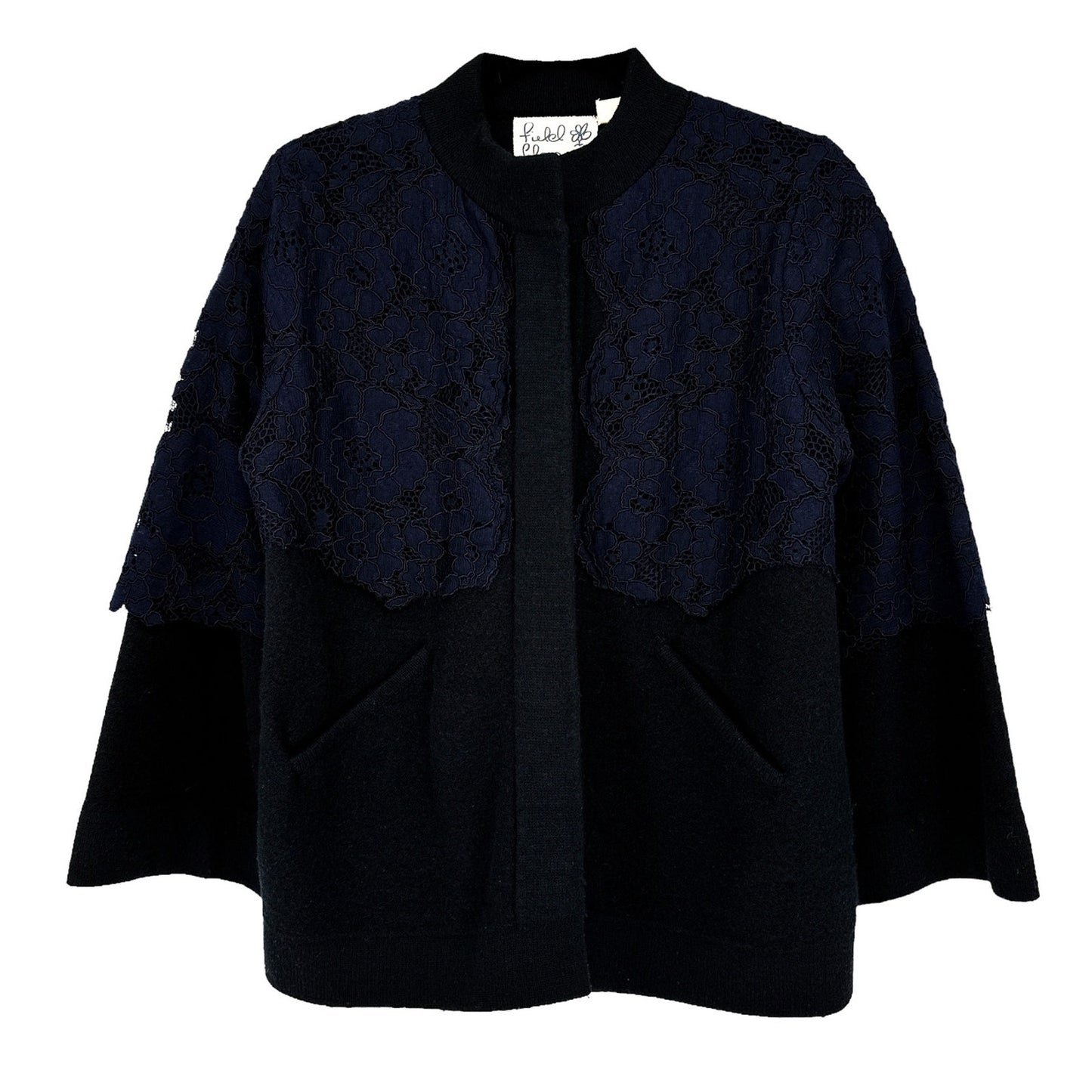 ANTHROPOLOGIE Field Flower Lace Bell Sleeve Sweater Jacket Size XS