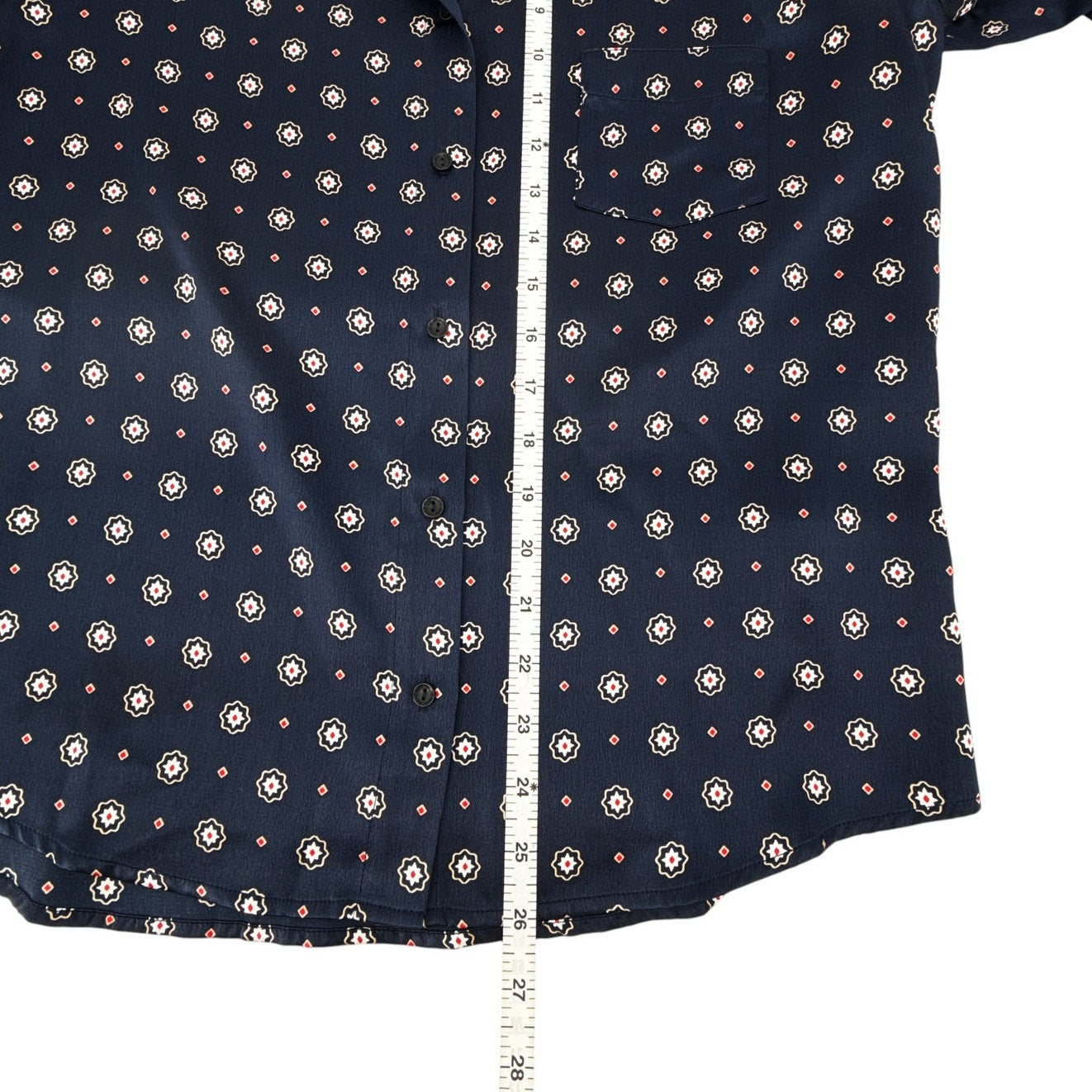 ANINE BING Billie Medallion Print Silk Blouse In Tie Print Navy S