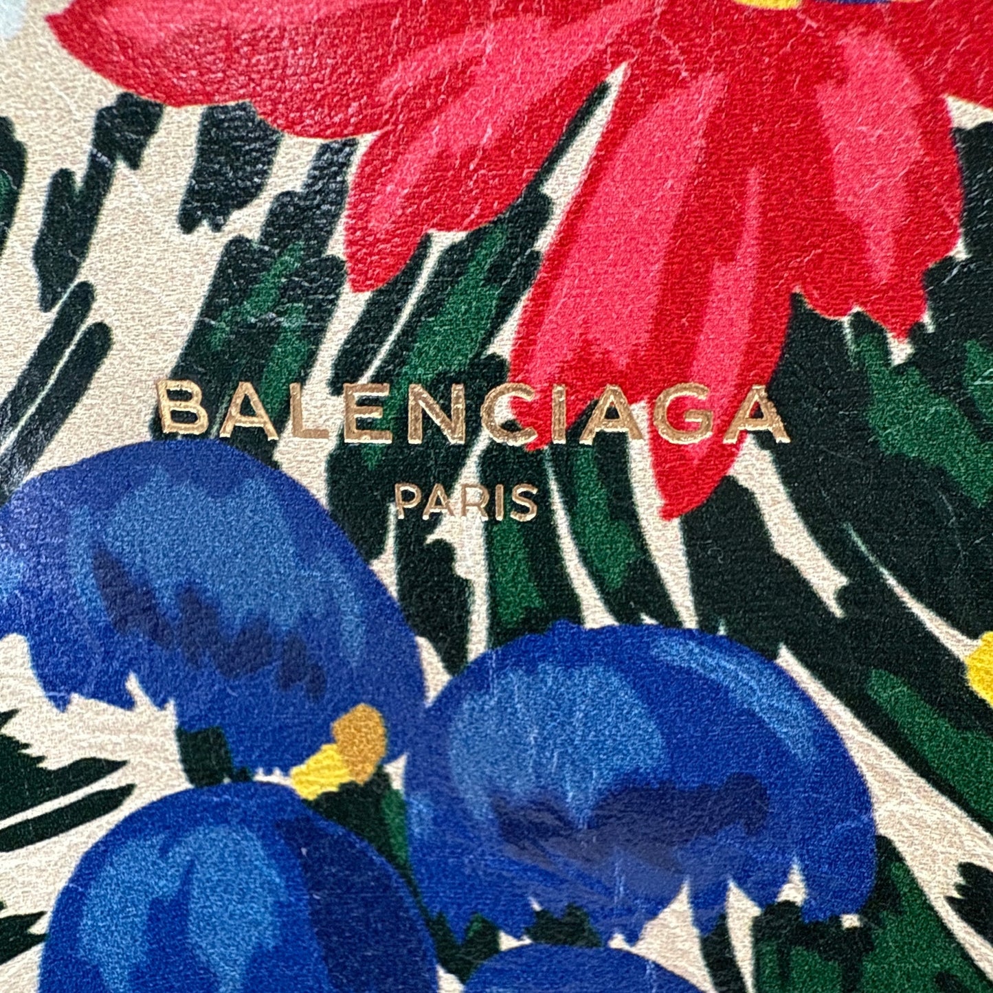 BALENCIAGA Everyday Floral Leather Tote Bag