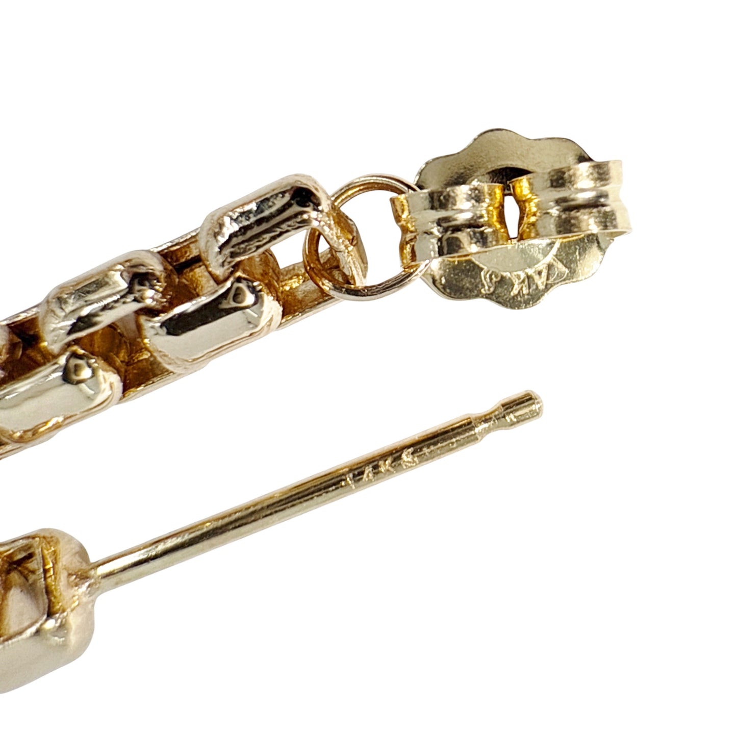 ZOE CHICCO 14k Gold Large Box Chain Huggie Earrings