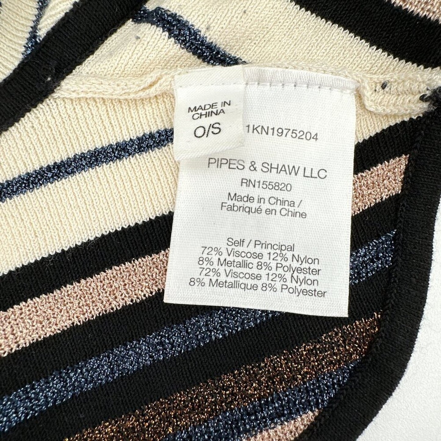 VERONICA BEARD Lupe Metallic Stripe Hooded Dickey