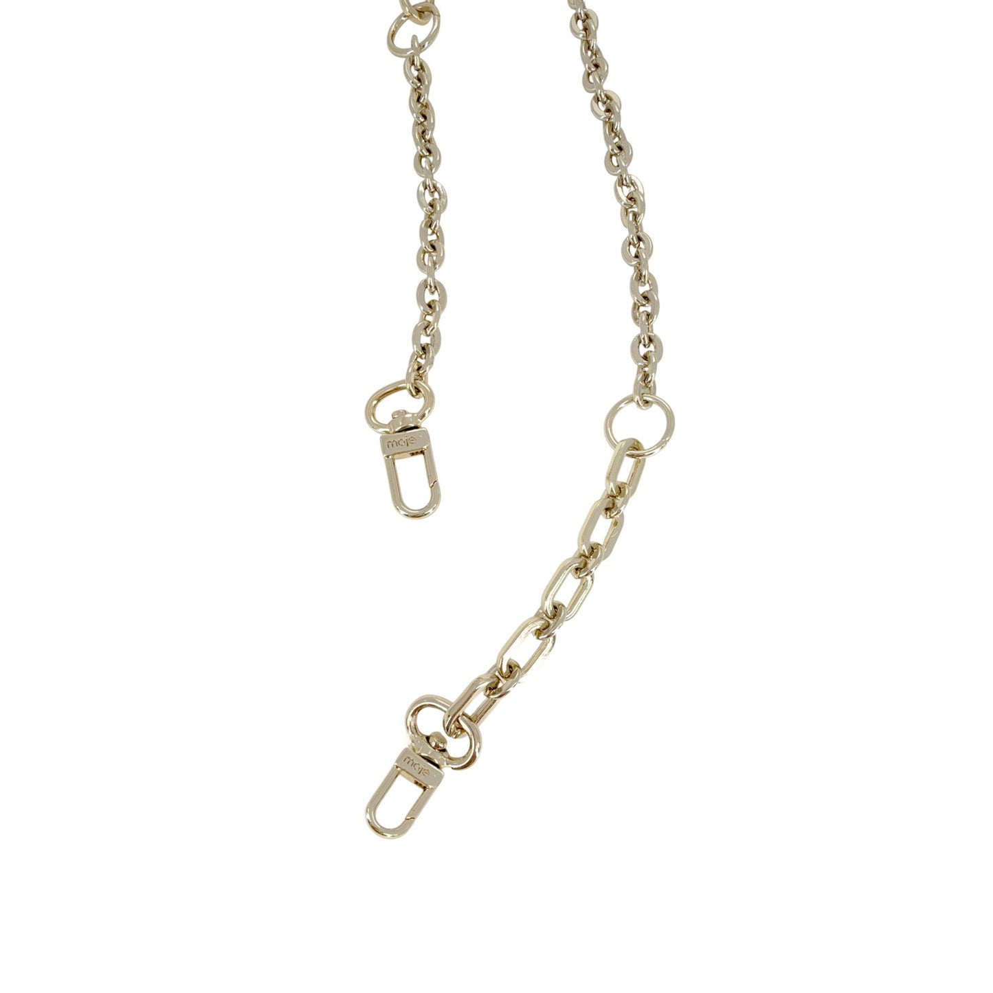 MAJE Detachable Chain Shoulder Strap in Pale Gold