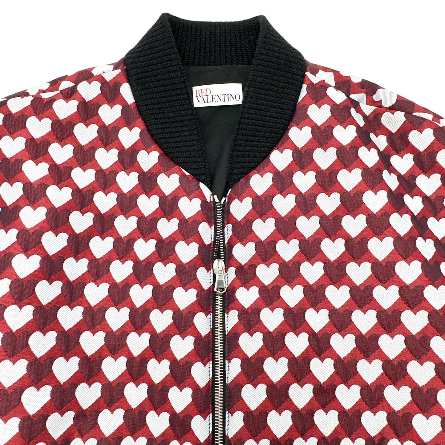 REDVALENTINO Jacquard Heart Bomber Jacket IT38|XS
