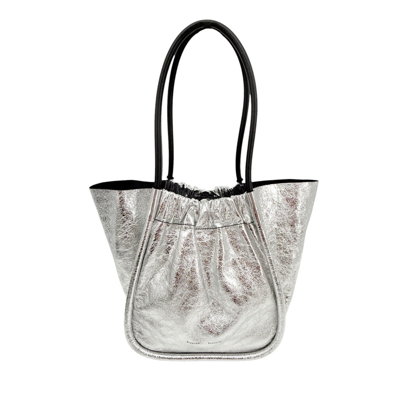 PROENZA SCHOULER Large Ruched Tote in Metallic Crinkled Leather
