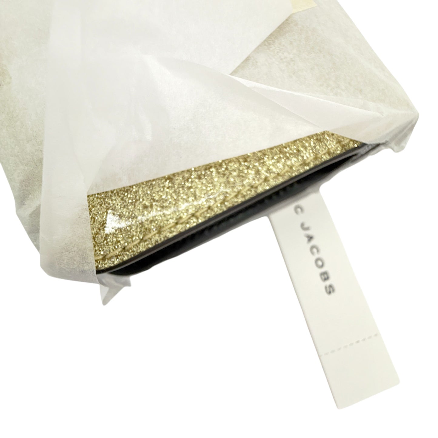 MARC JACOBS Mini Glitter Compact Wallet in Gold