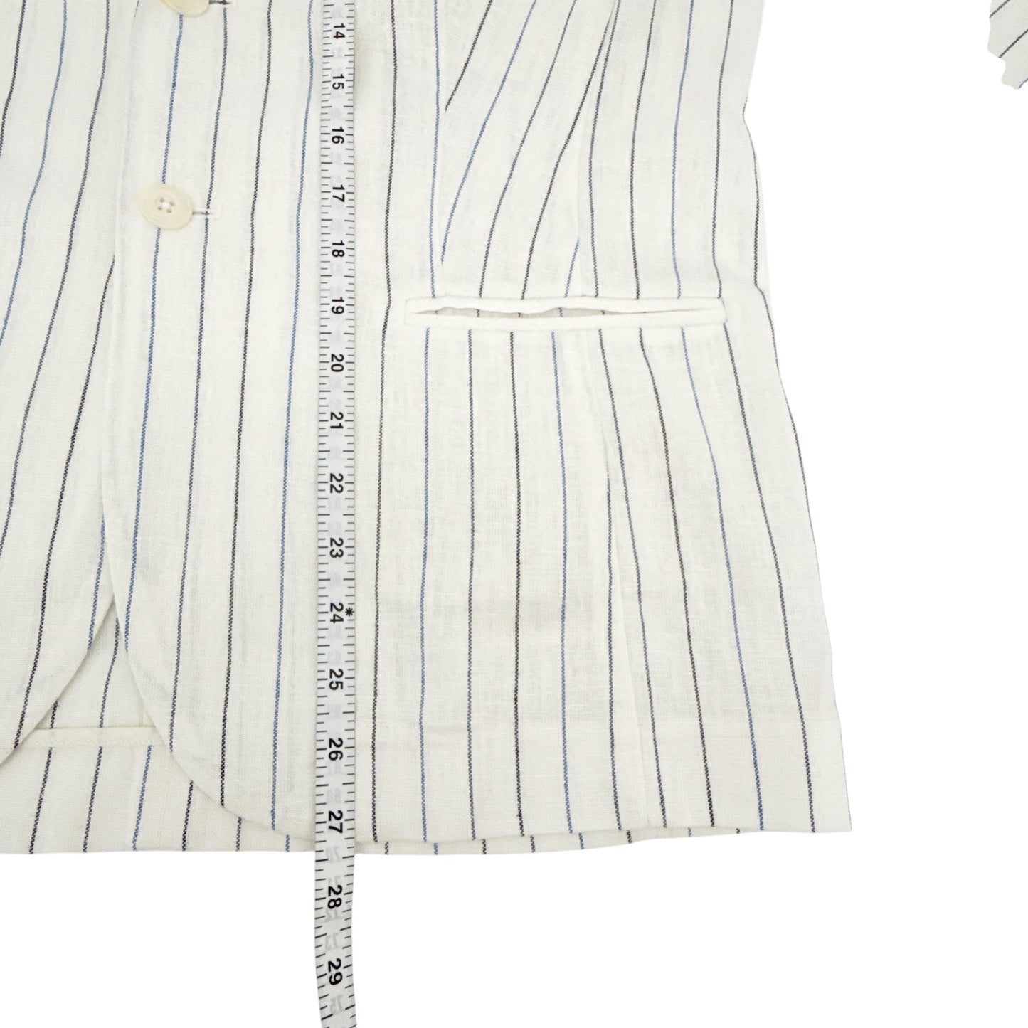 THE GREAT. The Relaxed Blazer in Cream Pinstripes 1|S