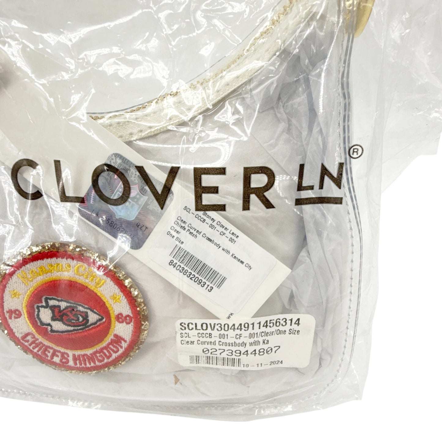 STONEY CLOVER LANE Kansas City Chiefs Clear Crossbody Bag