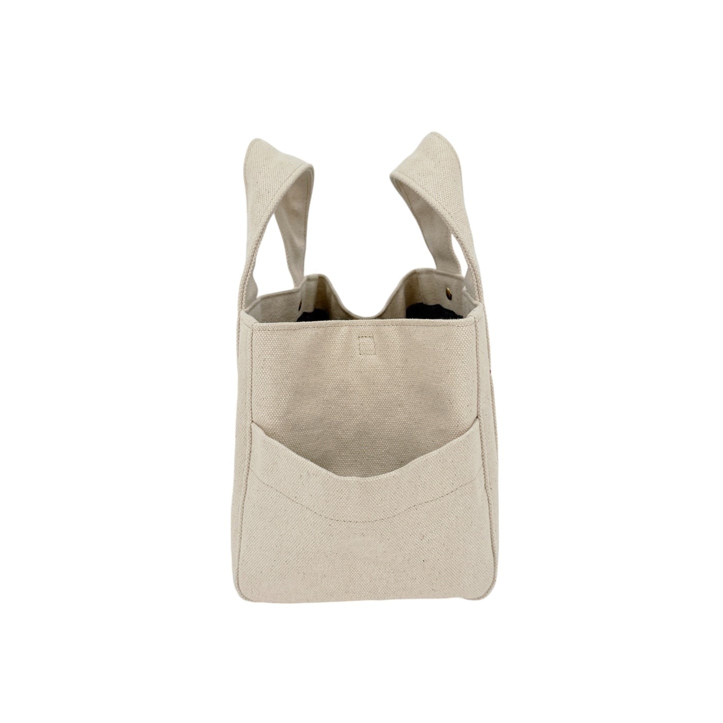 CLARE V. Le Petit Box Tote in Natural Canvas with Crossbody Strap