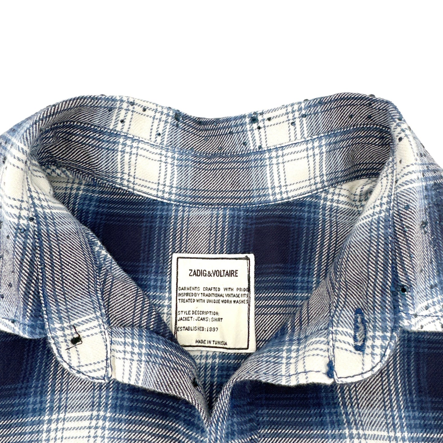 ZADIG & VOLTAIRE Tais Car Rhinestar Embellished Shirt XS