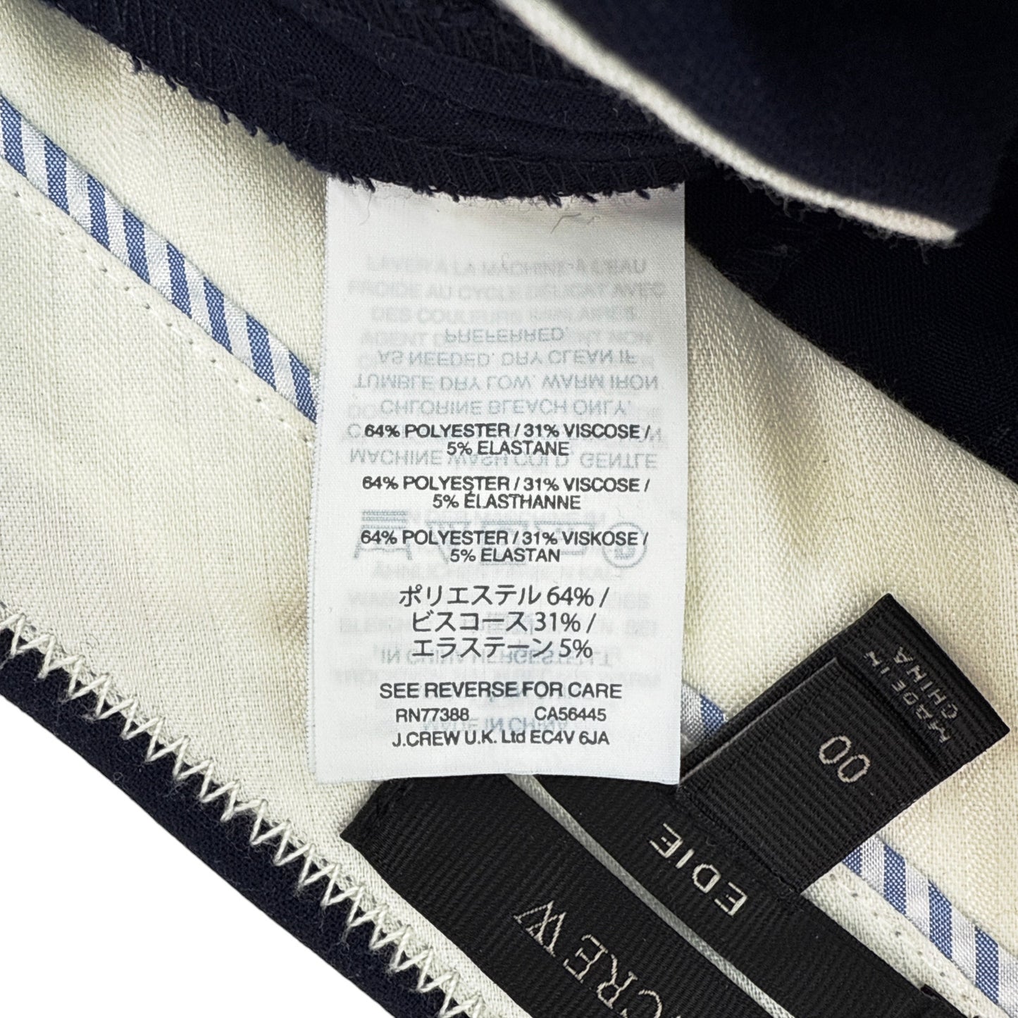 J.CREW 365 Edie Full Length Trouser in Four Season Stretch Wool Navy 00