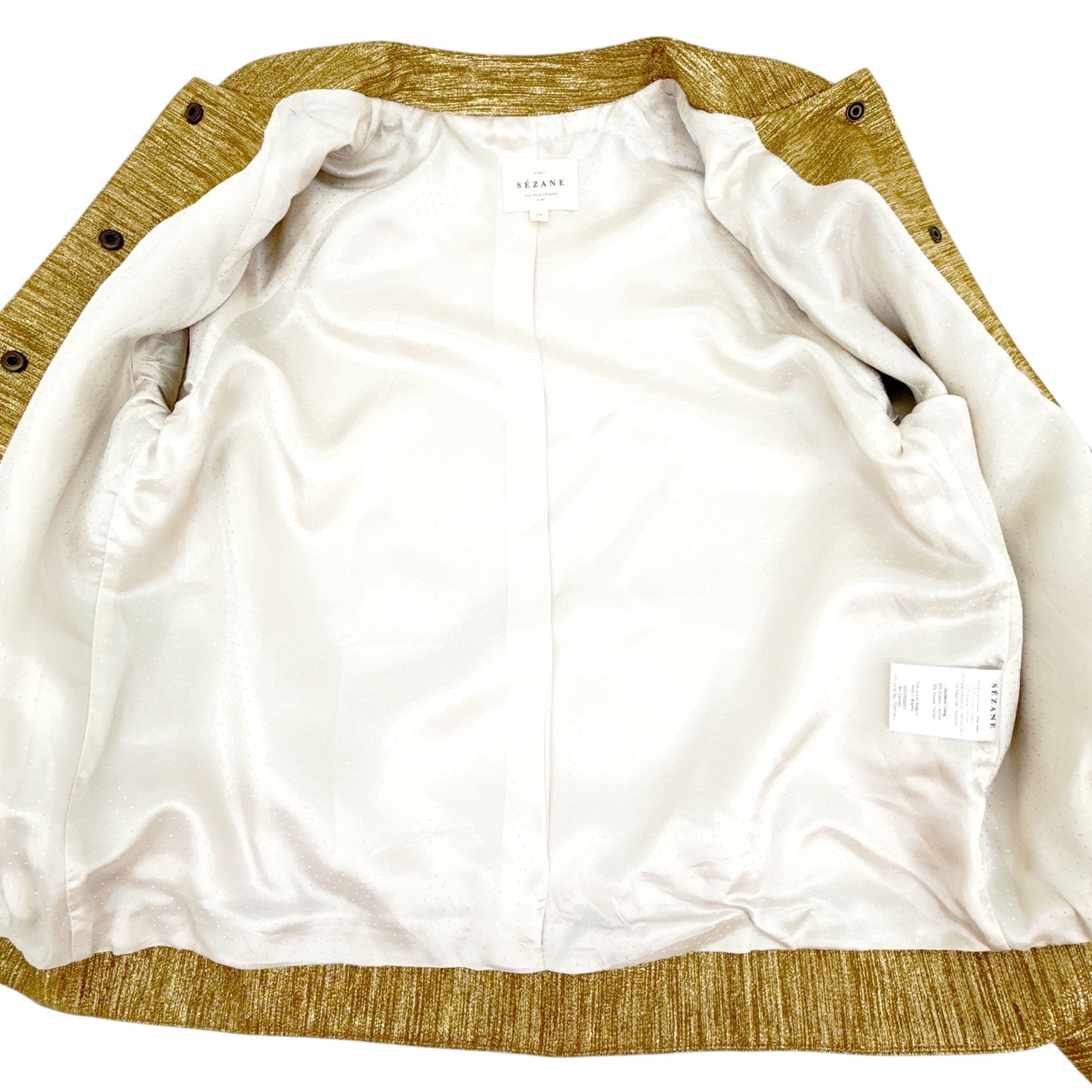 SEZANE Archie Jacket in Gold Viscose FR34|XS