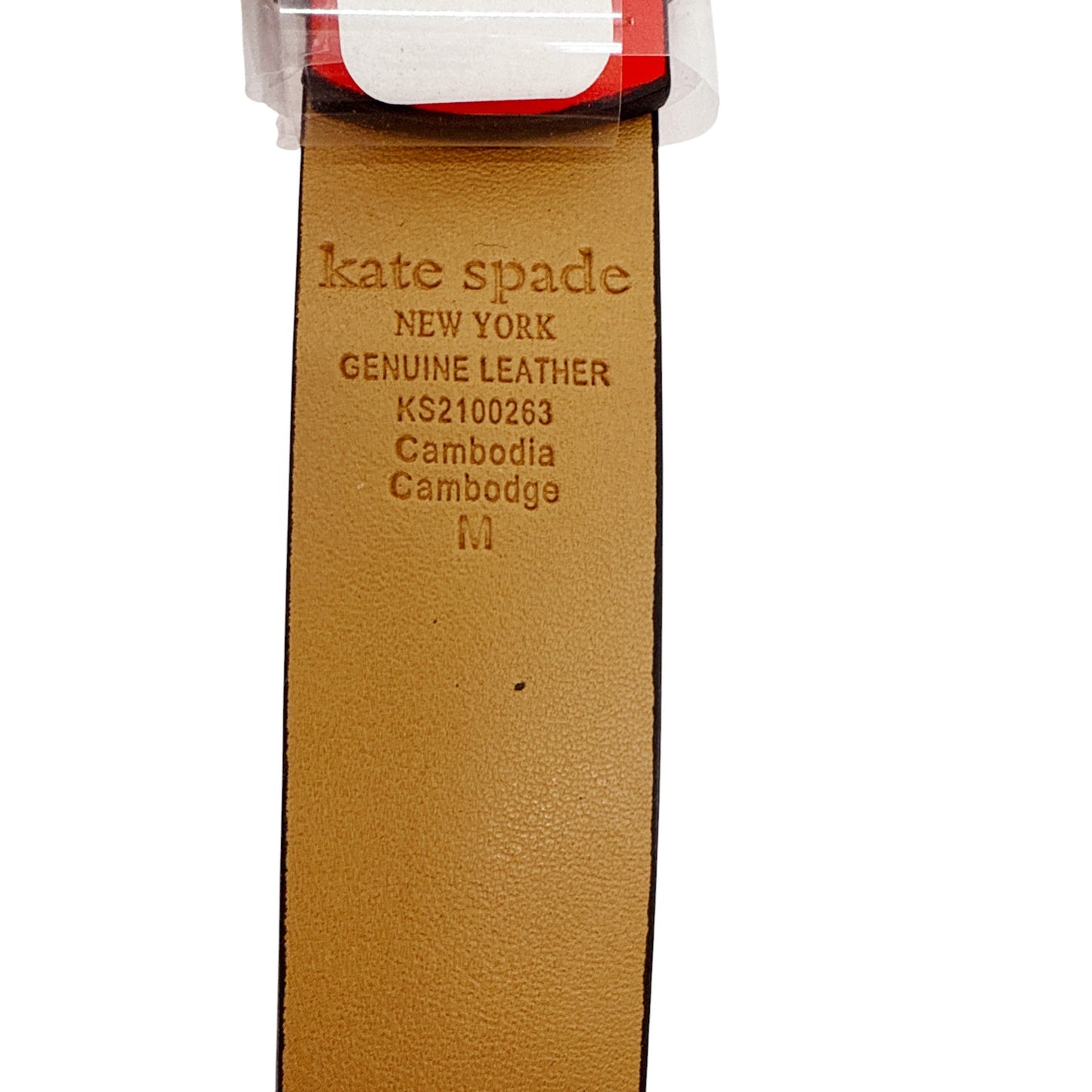 KATE SPADE New York Spade Stud Leather Belt in Maraschino M