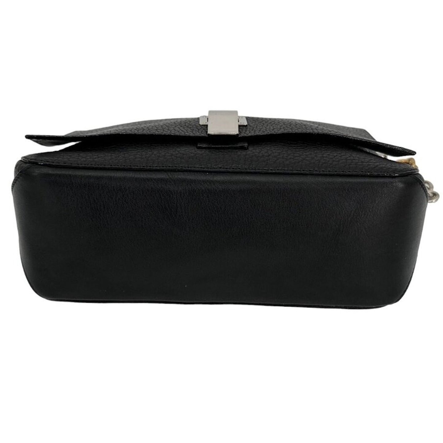 PROENZA SCHOULER PS Courier Two-Tone Chain Bag in Black Pebbled Leather