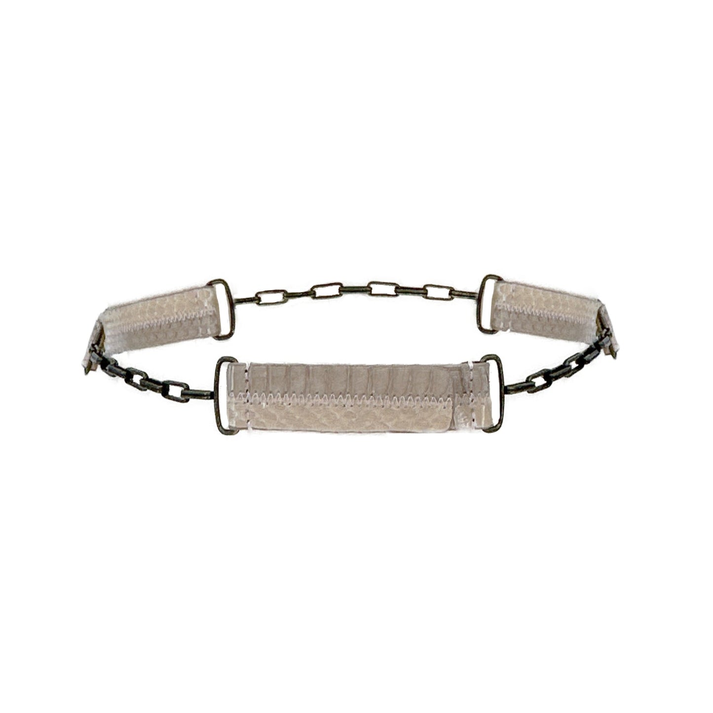 CAROLINA HERRERA Snakeskin & Leather Chain Belt In Latte S