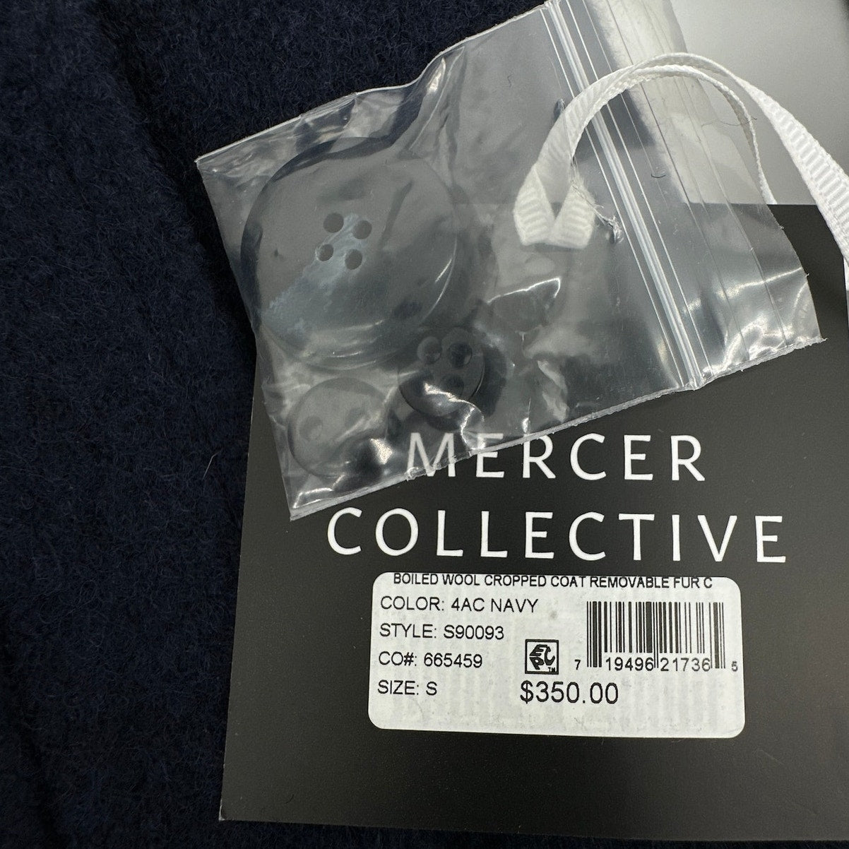 MERCER COLLECTIVE Georgia Faux Fur Collar Double-Breasted Peacoat S