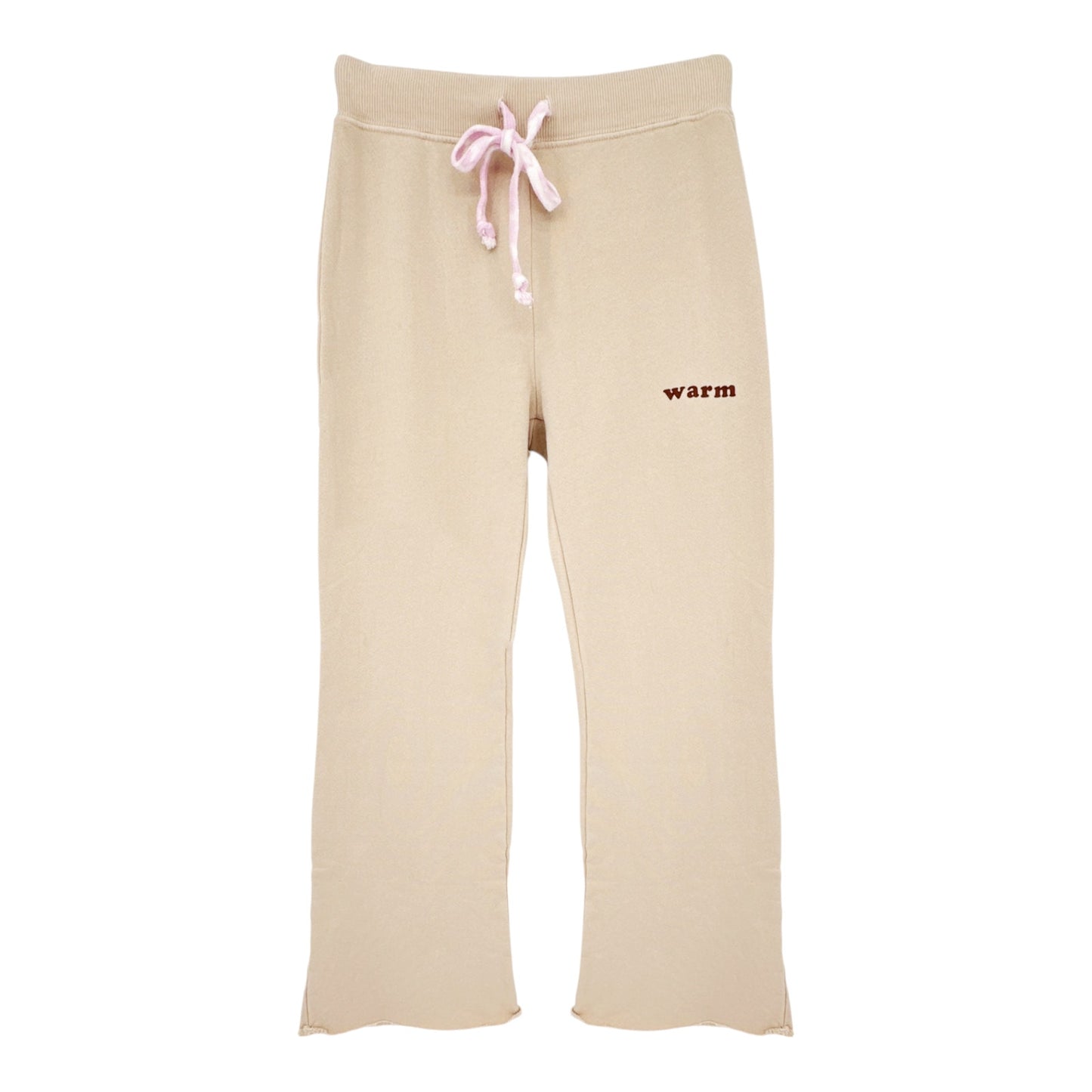 WARM FUN Half Undone Sweatpants in Tan XS