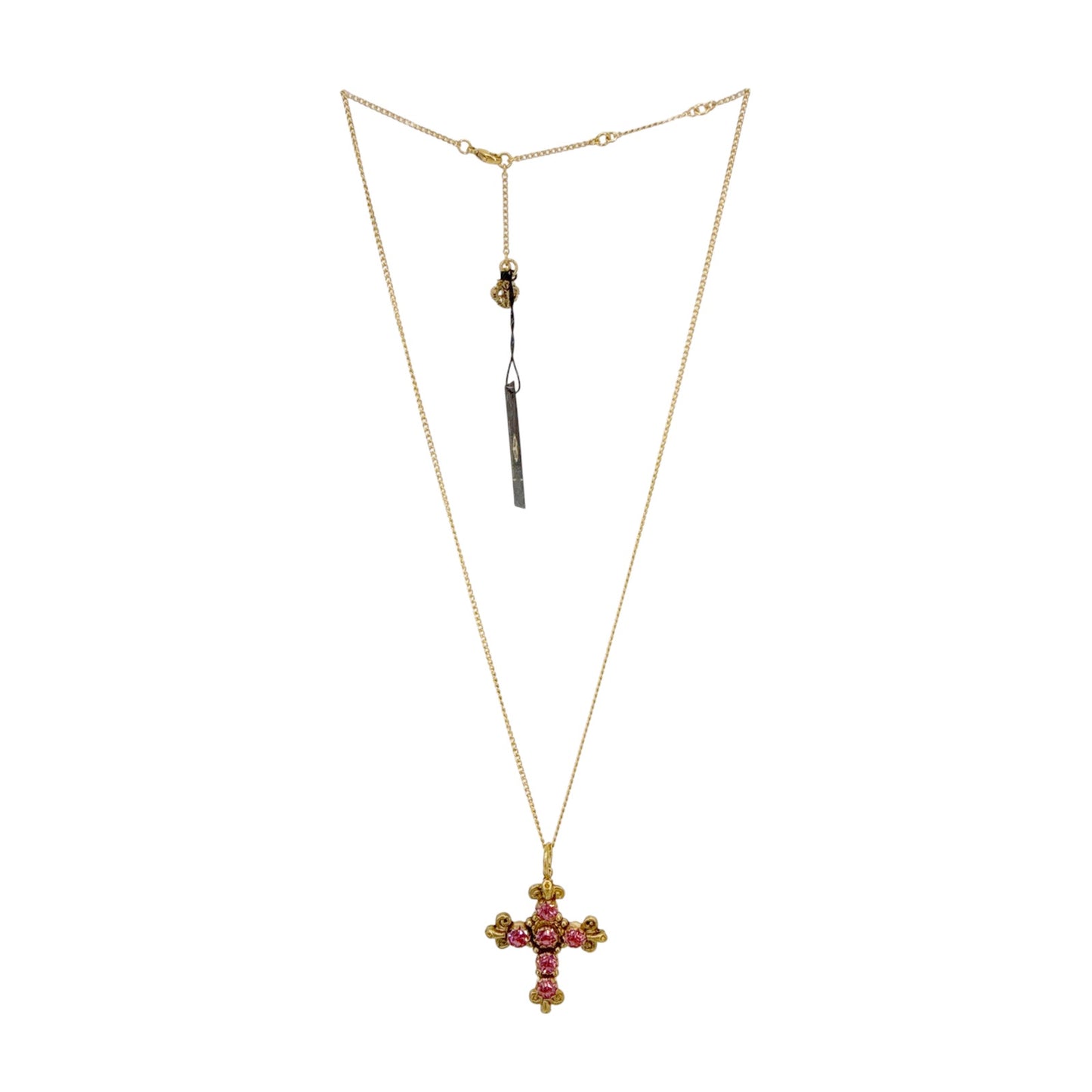 VIRGINS SAINTS & ANGELS VSA Addie Charm Necklace Gold & Pink