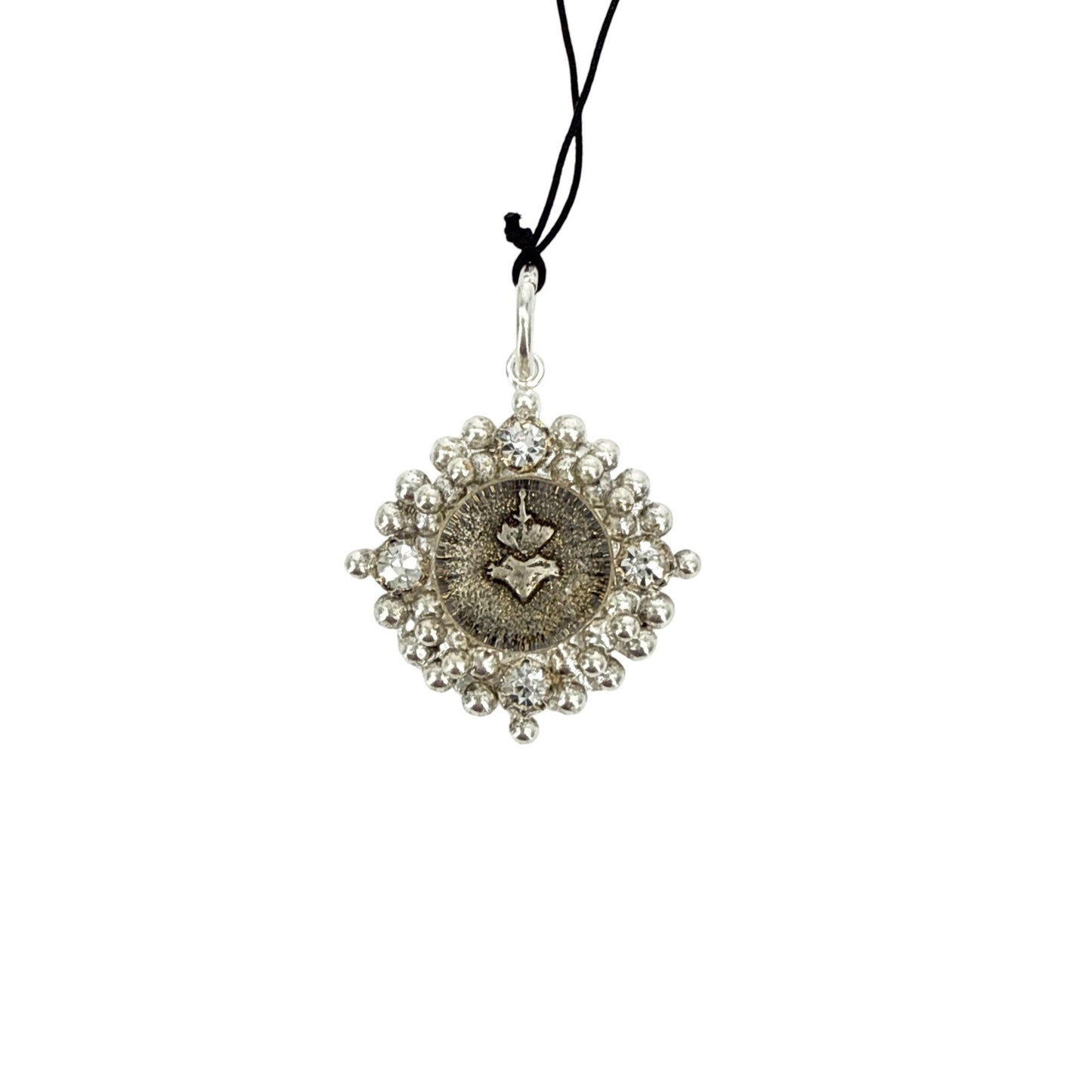 VIRGINS SAINTS & ANGELS VSA Petite Cloister Sacred Heart Charm in Silver