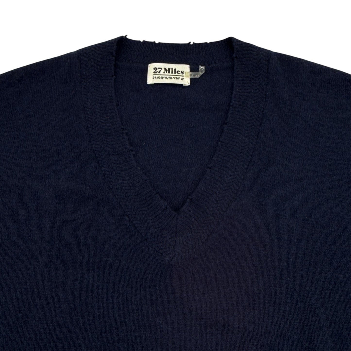 27 MILES Cashmere V-Neck Sweater Navy XS