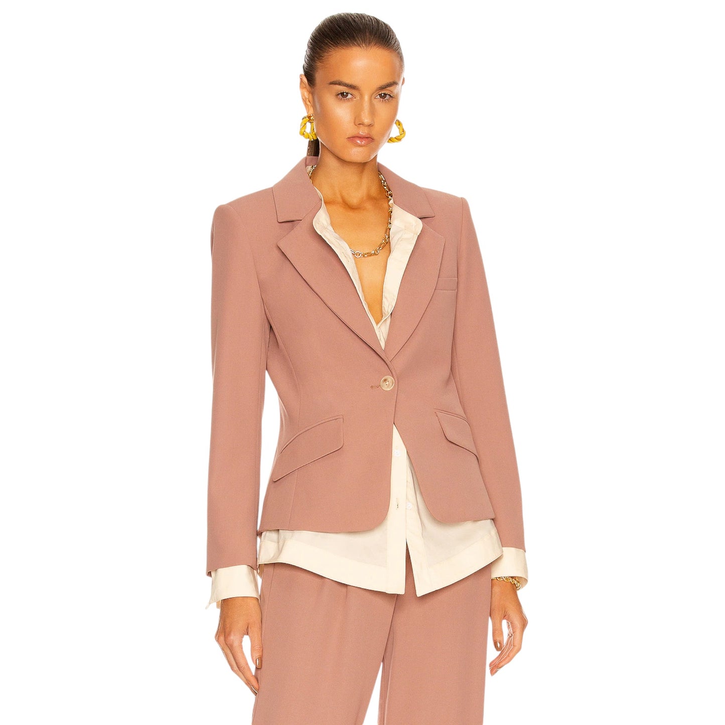 JONATHAN SIMKHAI Jubilee Blazer in Teak/Parchment 6|M